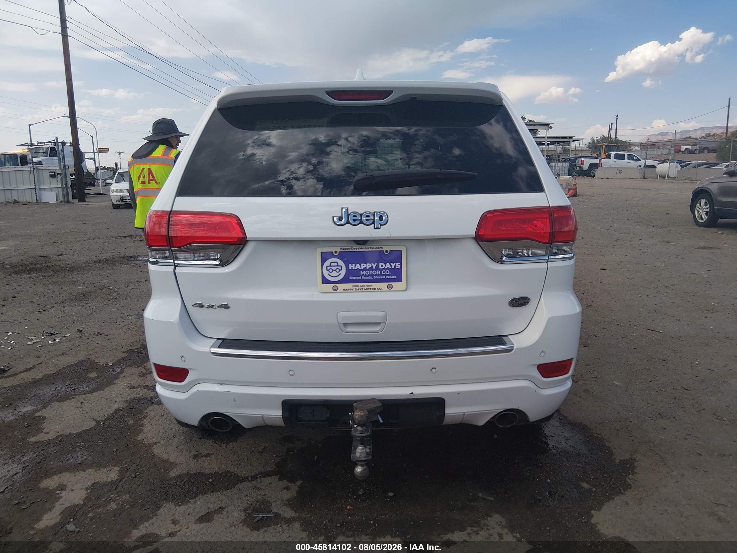 2014 Jeep Grand Cherokee Overland White vin: 1C4RJFCG5EC479733