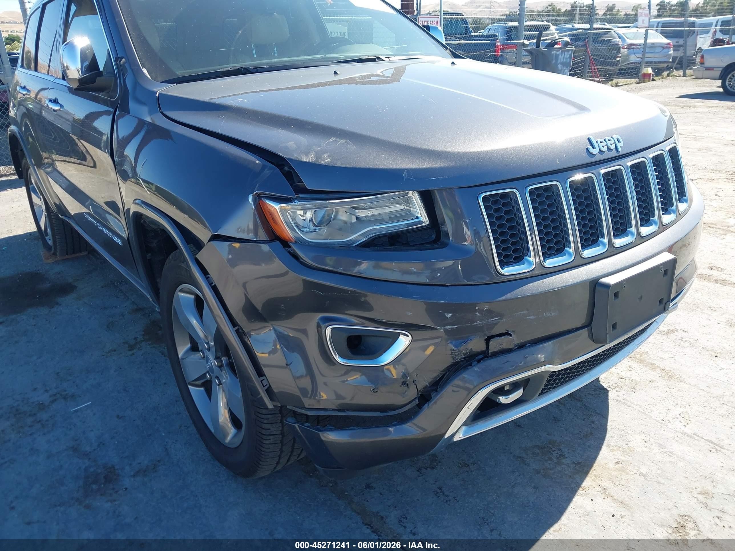 2014 Jeep Grand Cherokee Overland Gray vin: 1C4RJFCG5EC490327