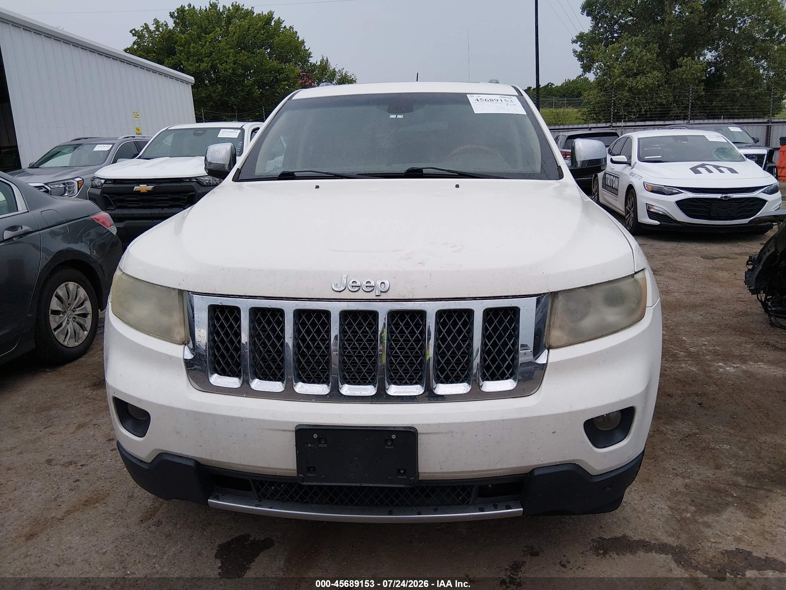 2012 Jeep Grand Cherokee Overland White vin: 1C4RJFCG6CC115477