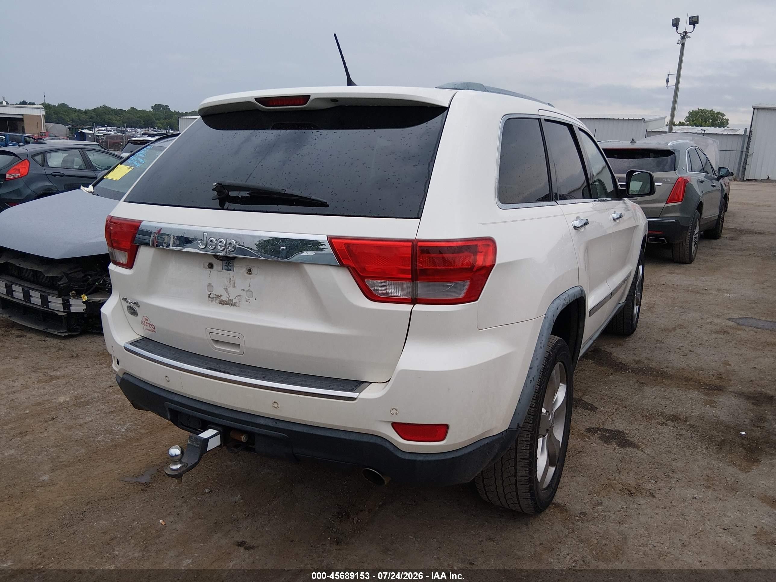 2012 Jeep Grand Cherokee Overland White vin: 1C4RJFCG6CC115477