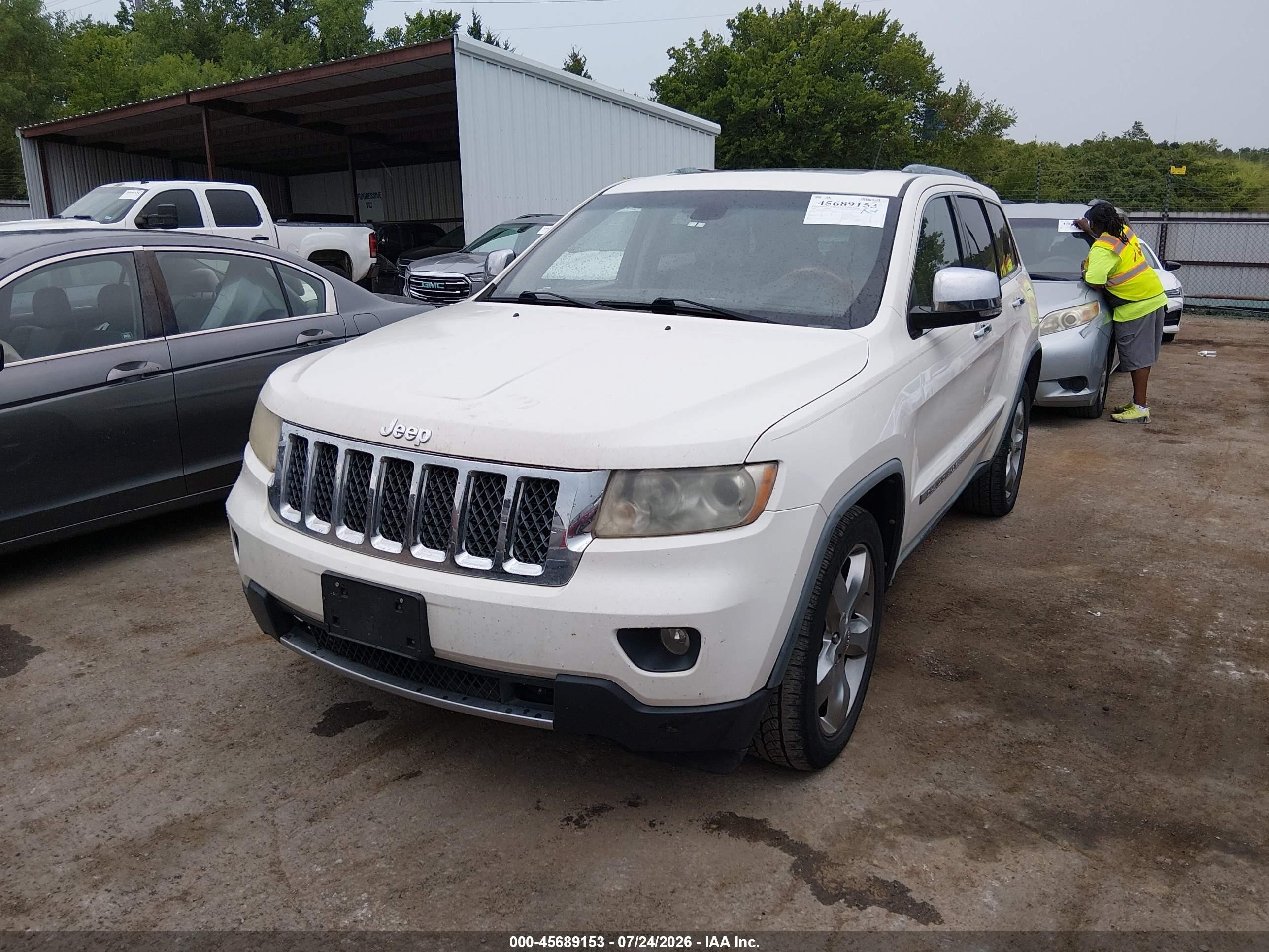 2012 Jeep Grand Cherokee Overland White vin: 1C4RJFCG6CC115477