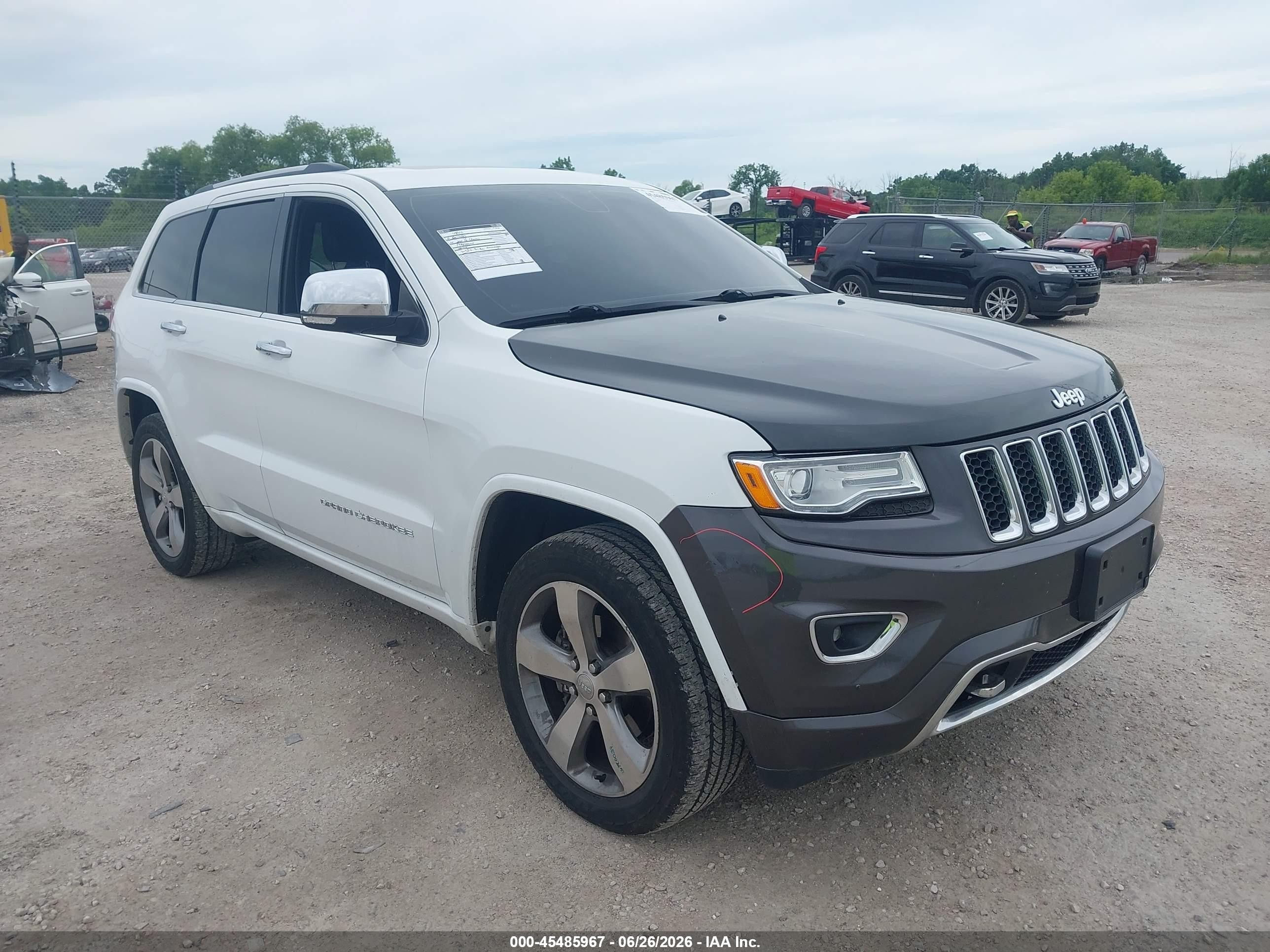 2014 Jeep Grand Cherokee Overland White vin: 1C4RJFCG6EC178890