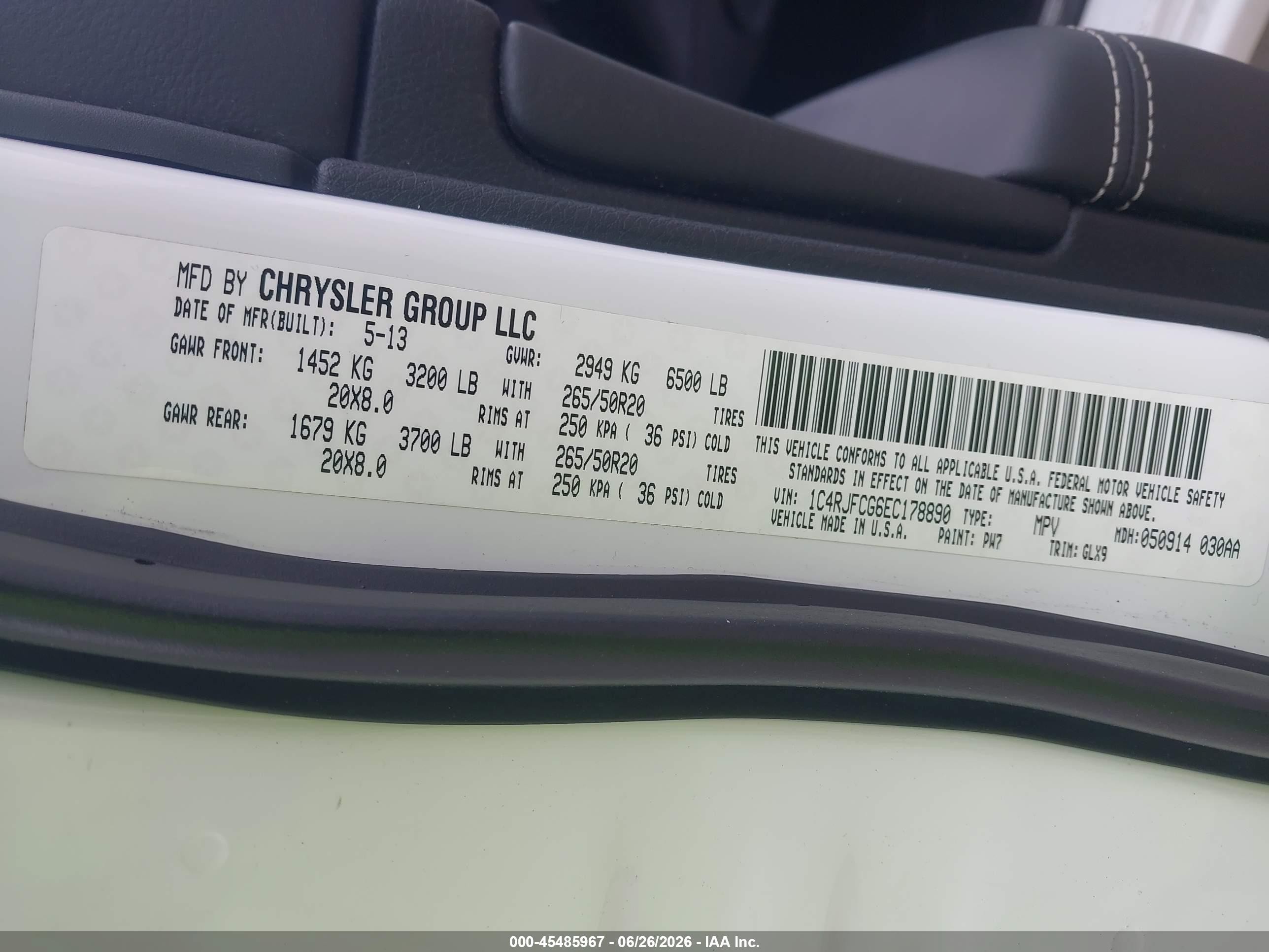 2014 Jeep Grand Cherokee Overland Белый vin: 1C4RJFCG6EC178890
