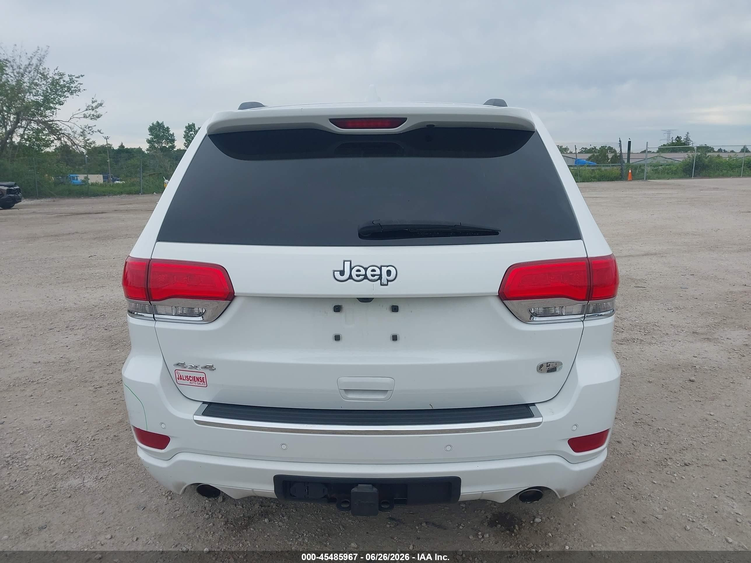 2014 Jeep Grand Cherokee Overland Белый vin: 1C4RJFCG6EC178890