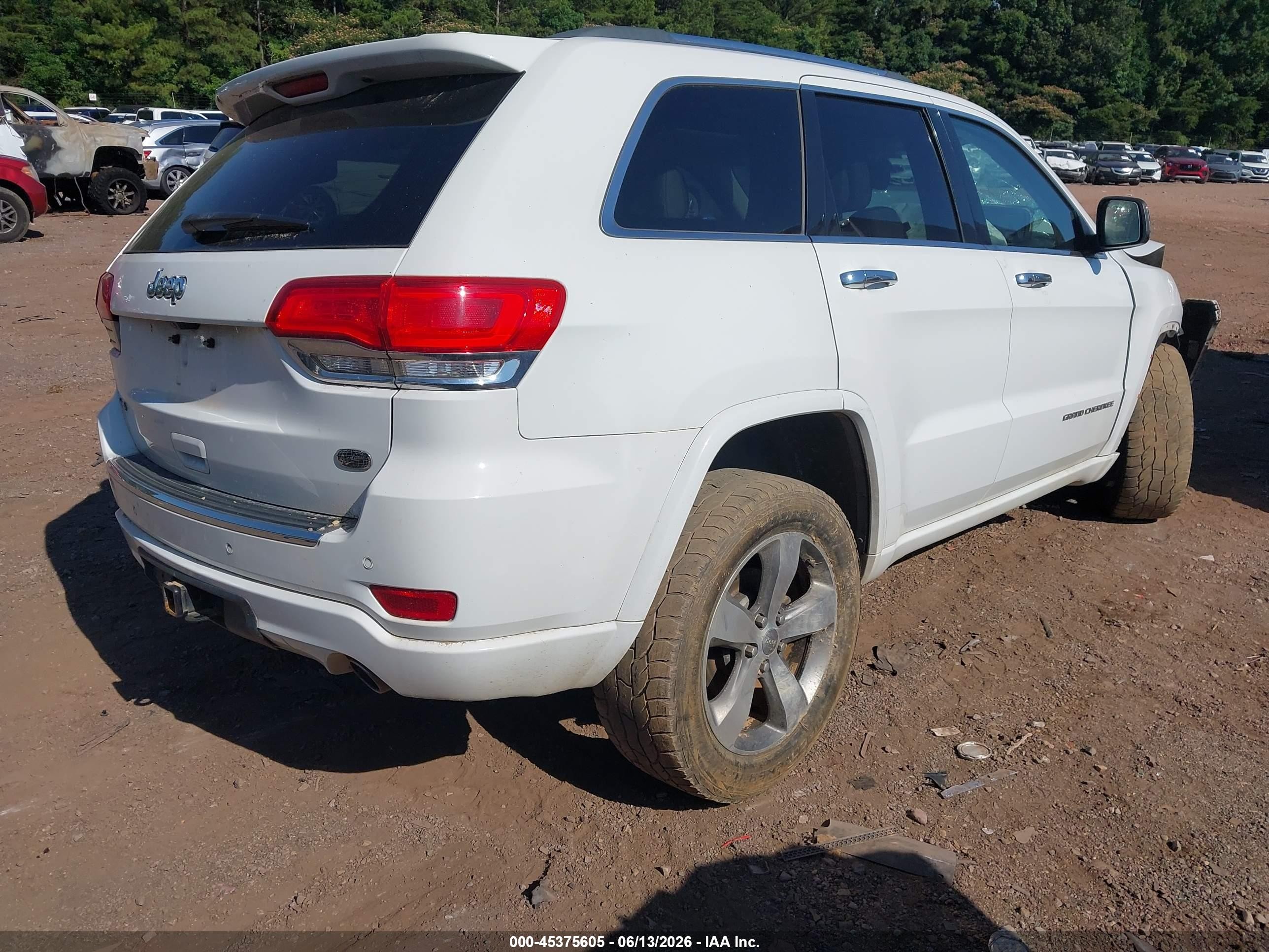 2014 Jeep Grand Cherokee Overland White vin: 1C4RJFCG6EC281064