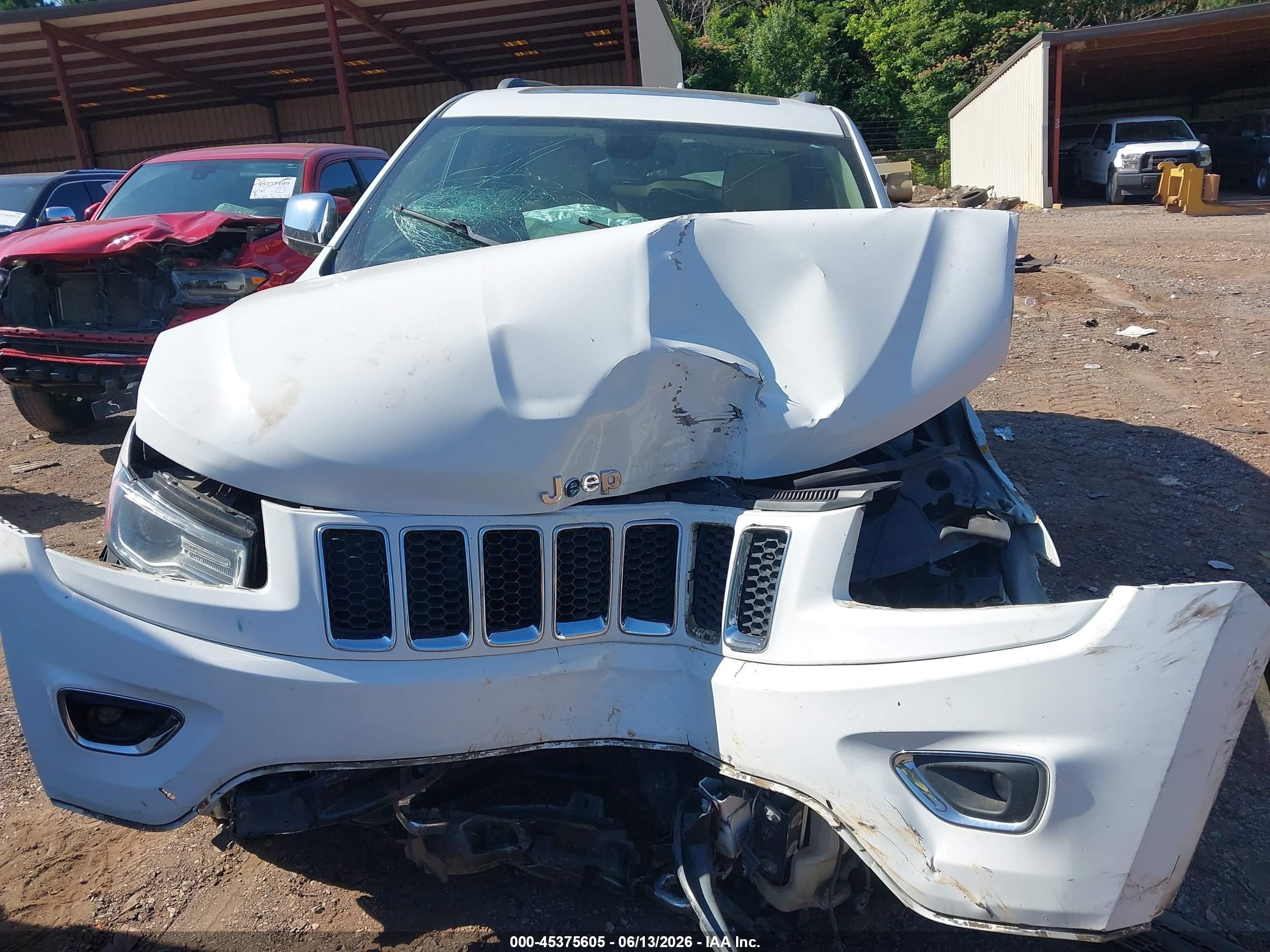 2014 Jeep Grand Cherokee Overland White vin: 1C4RJFCG6EC281064