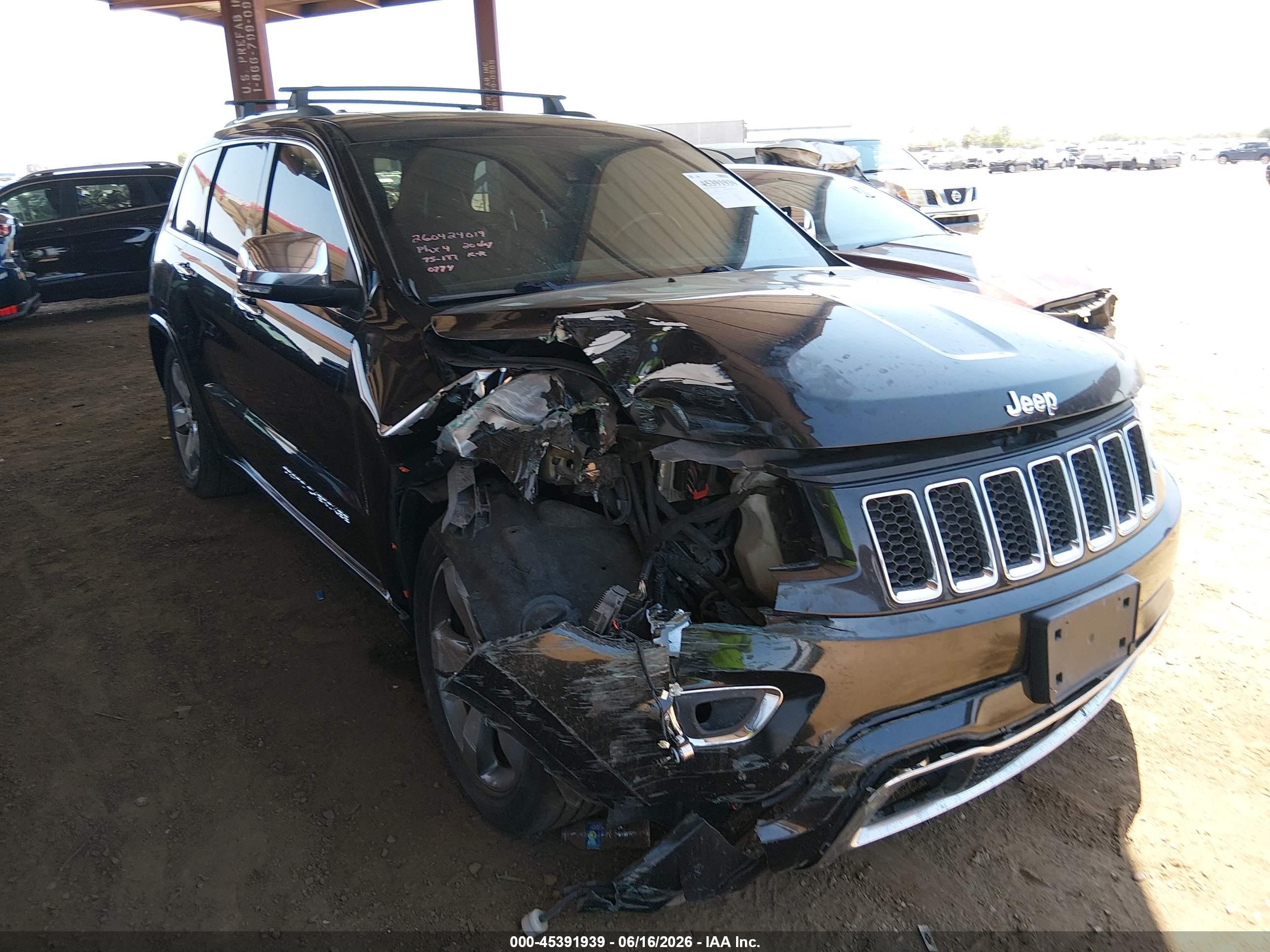 2014 Jeep Grand Cherokee Overland Black vin: 1C4RJFCG6EC380774
