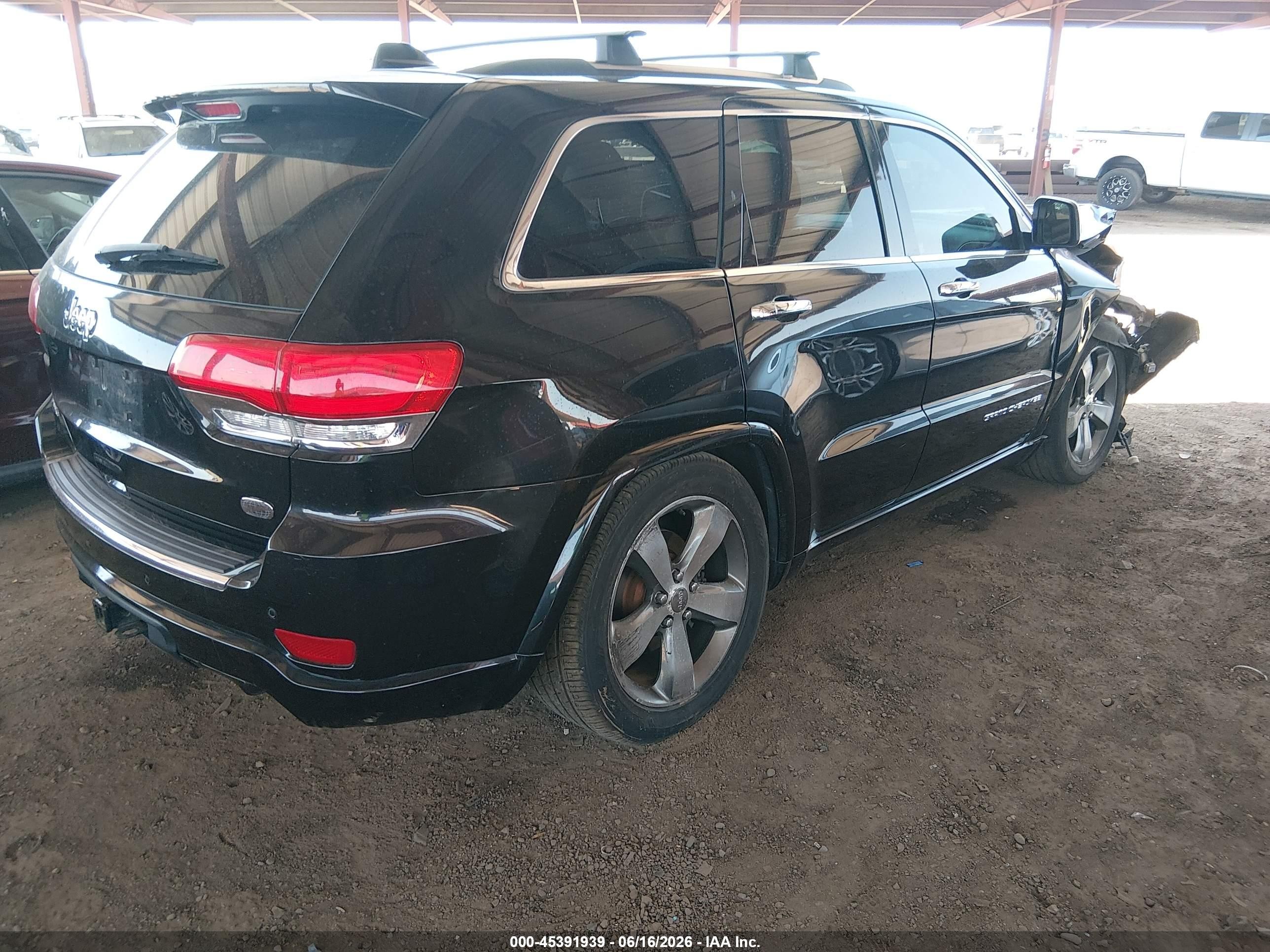 2014 Jeep Grand Cherokee Overland Black vin: 1C4RJFCG6EC380774