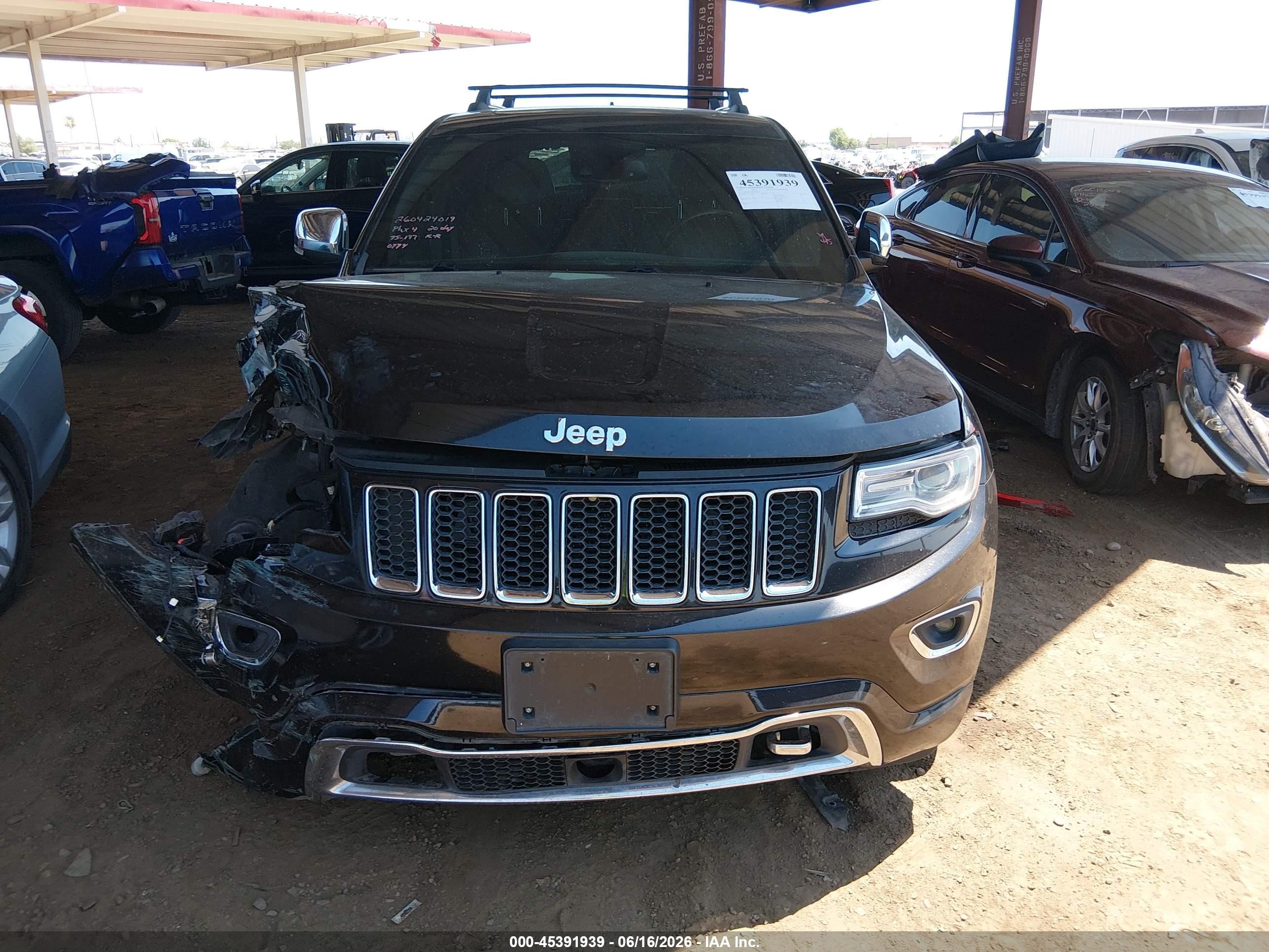 2014 Jeep Grand Cherokee Overland Black vin: 1C4RJFCG6EC380774