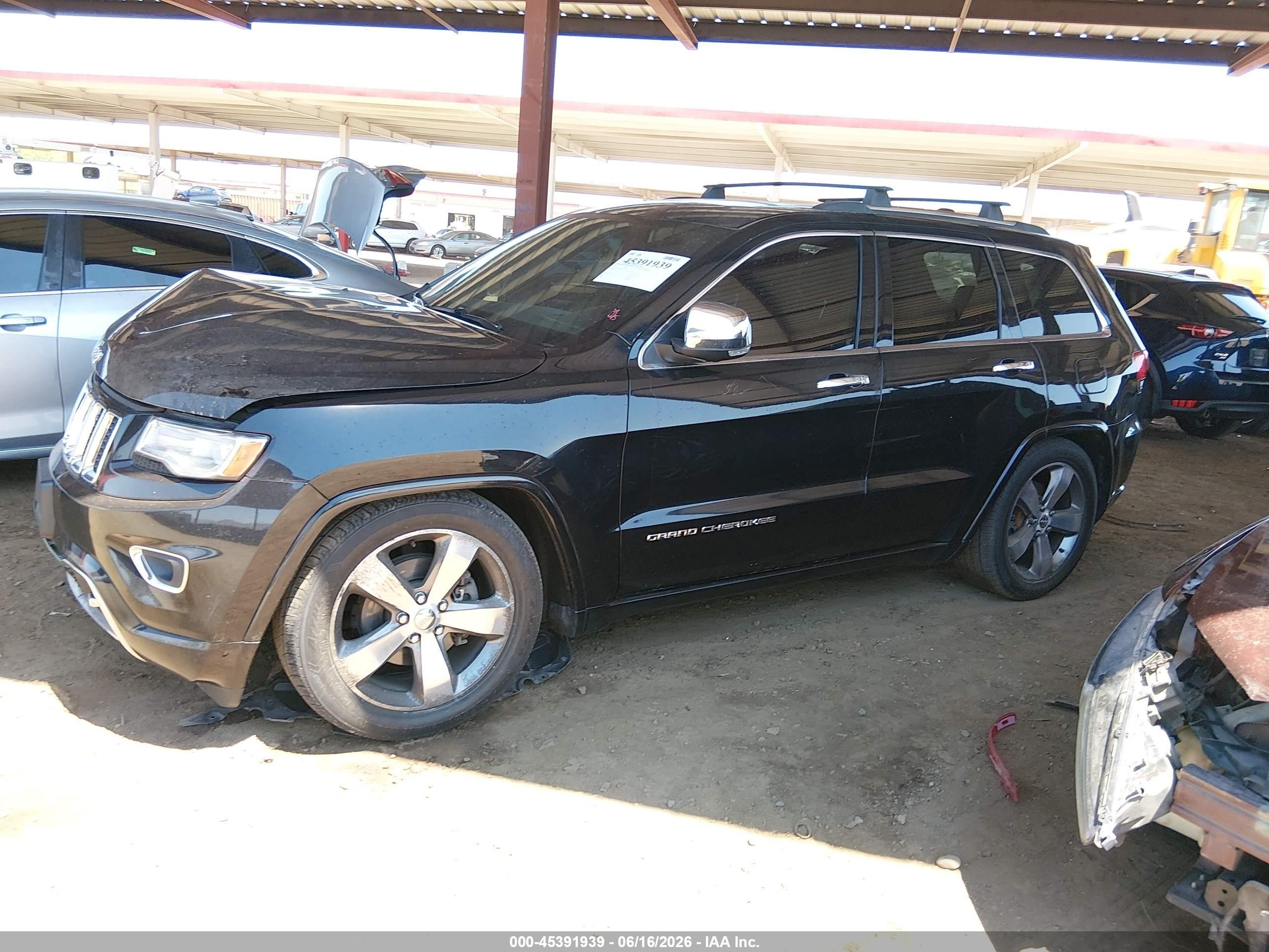 2014 Jeep Grand Cherokee Overland Black vin: 1C4RJFCG6EC380774