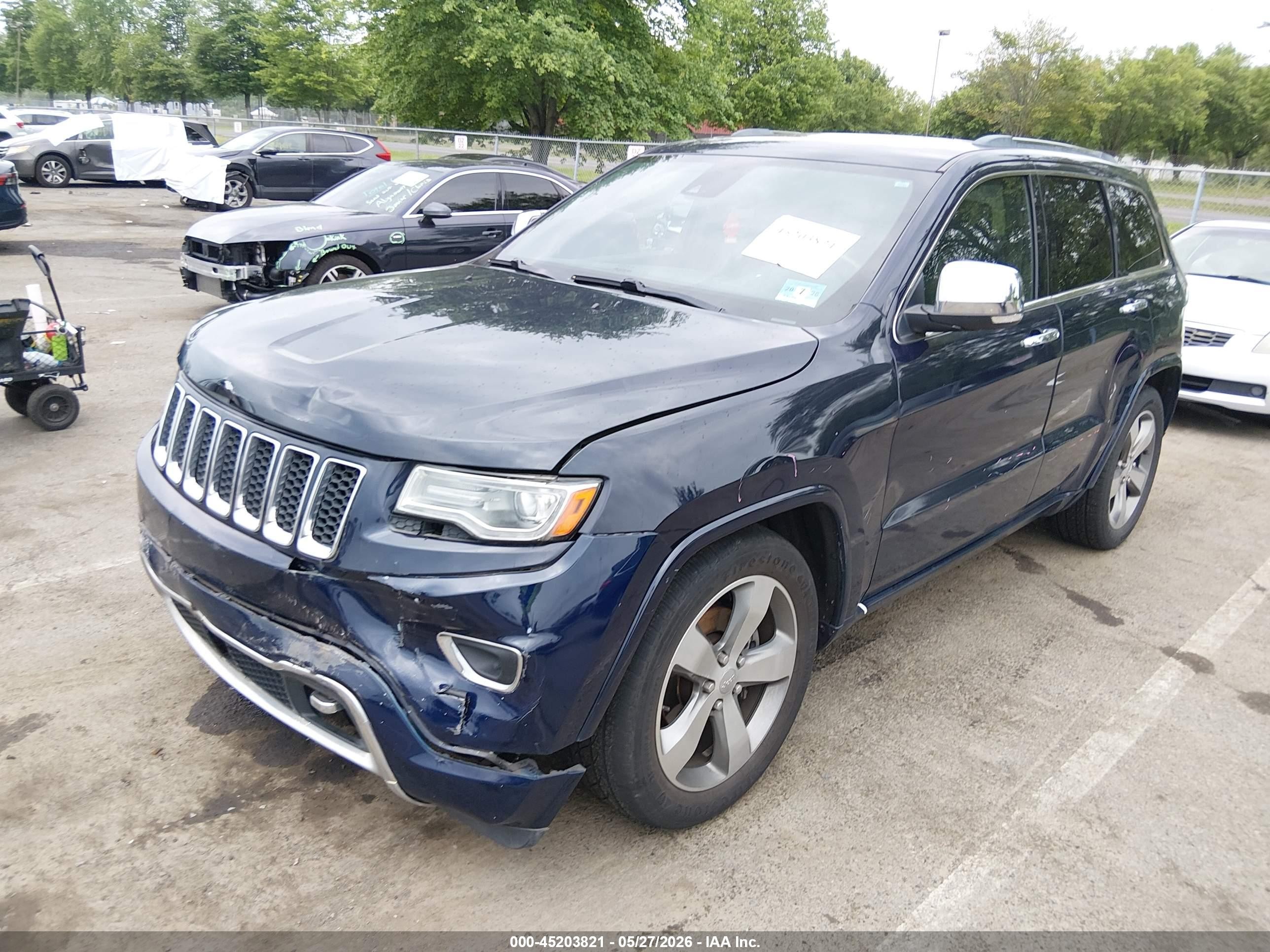 2014 Jeep Grand Cherokee Overland Navy vin: 1C4RJFCG6EC398773