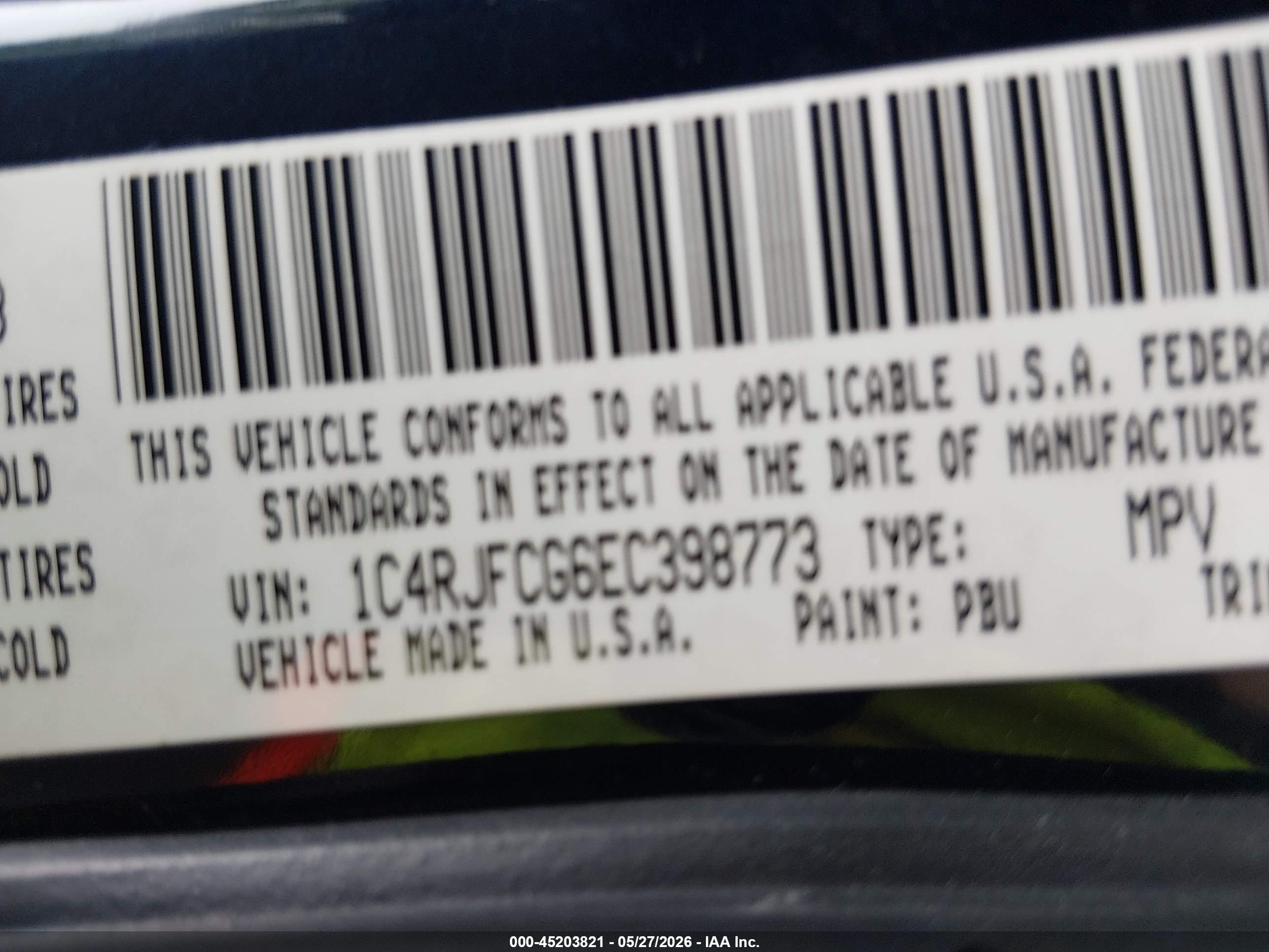 2014 Jeep Grand Cherokee Overland Navy vin: 1C4RJFCG6EC398773