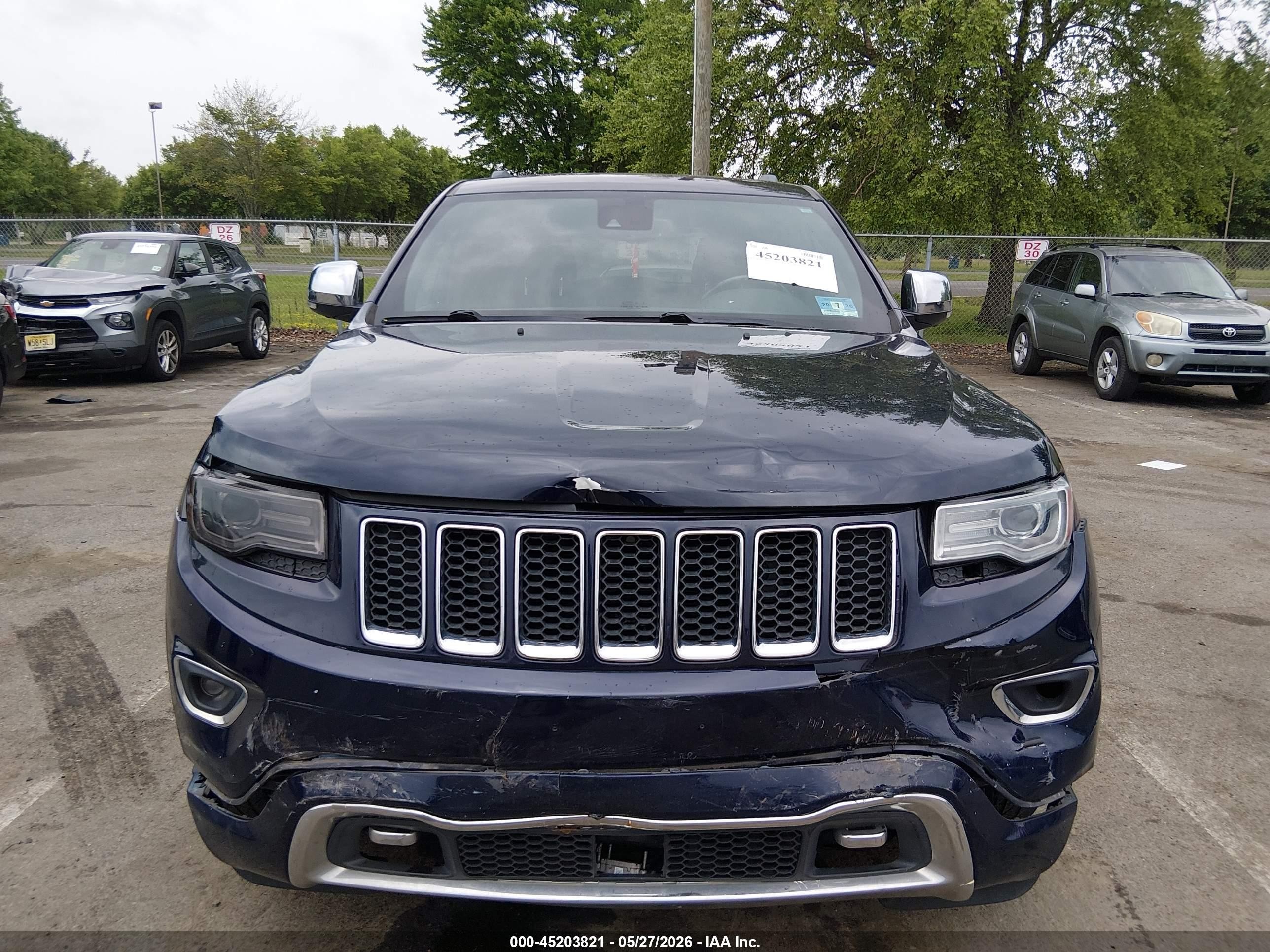 2014 Jeep Grand Cherokee Overland Navy vin: 1C4RJFCG6EC398773