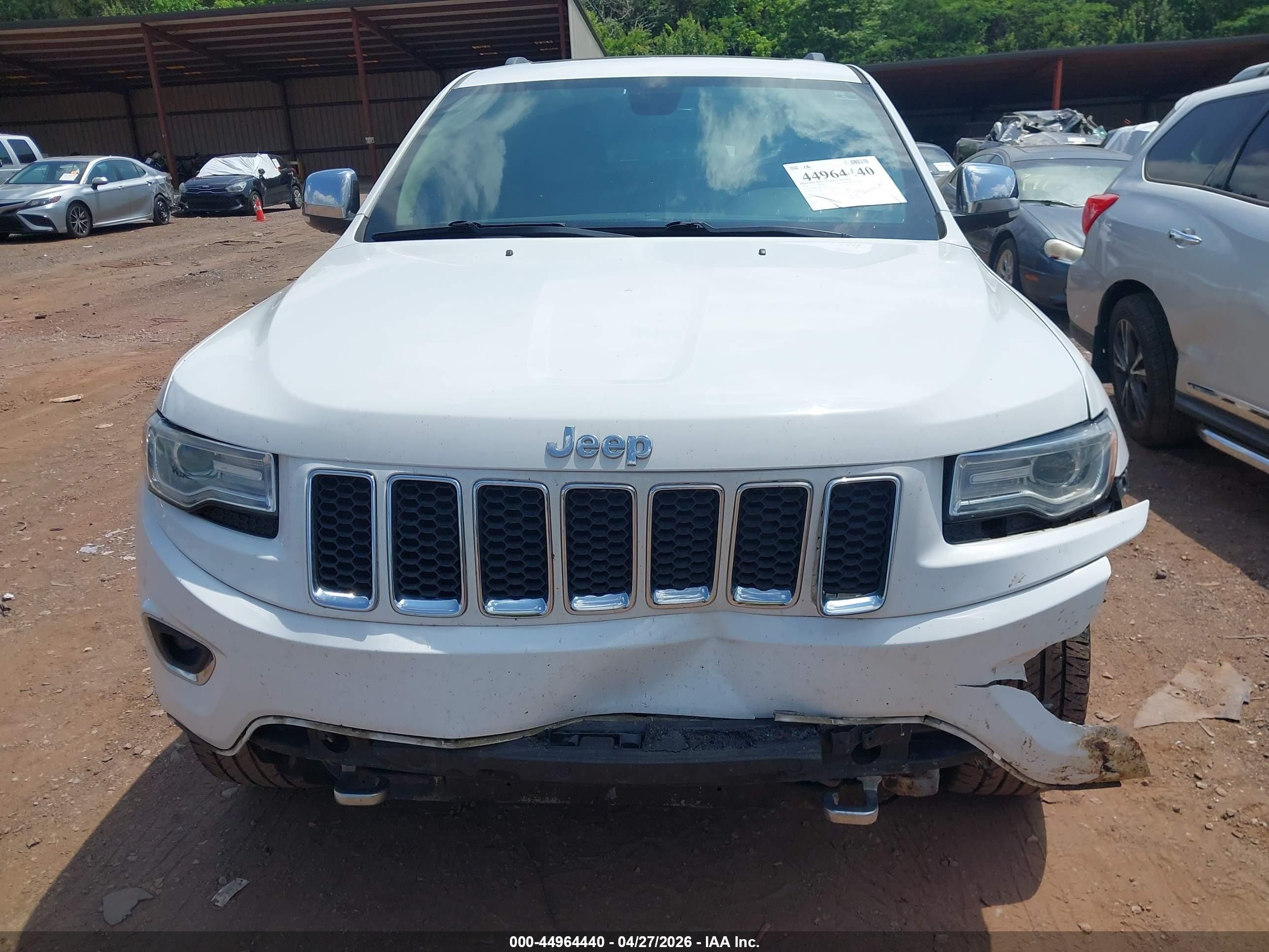 2015 Jeep Grand Cherokee Overland White vin: 1C4RJFCG6FC741731