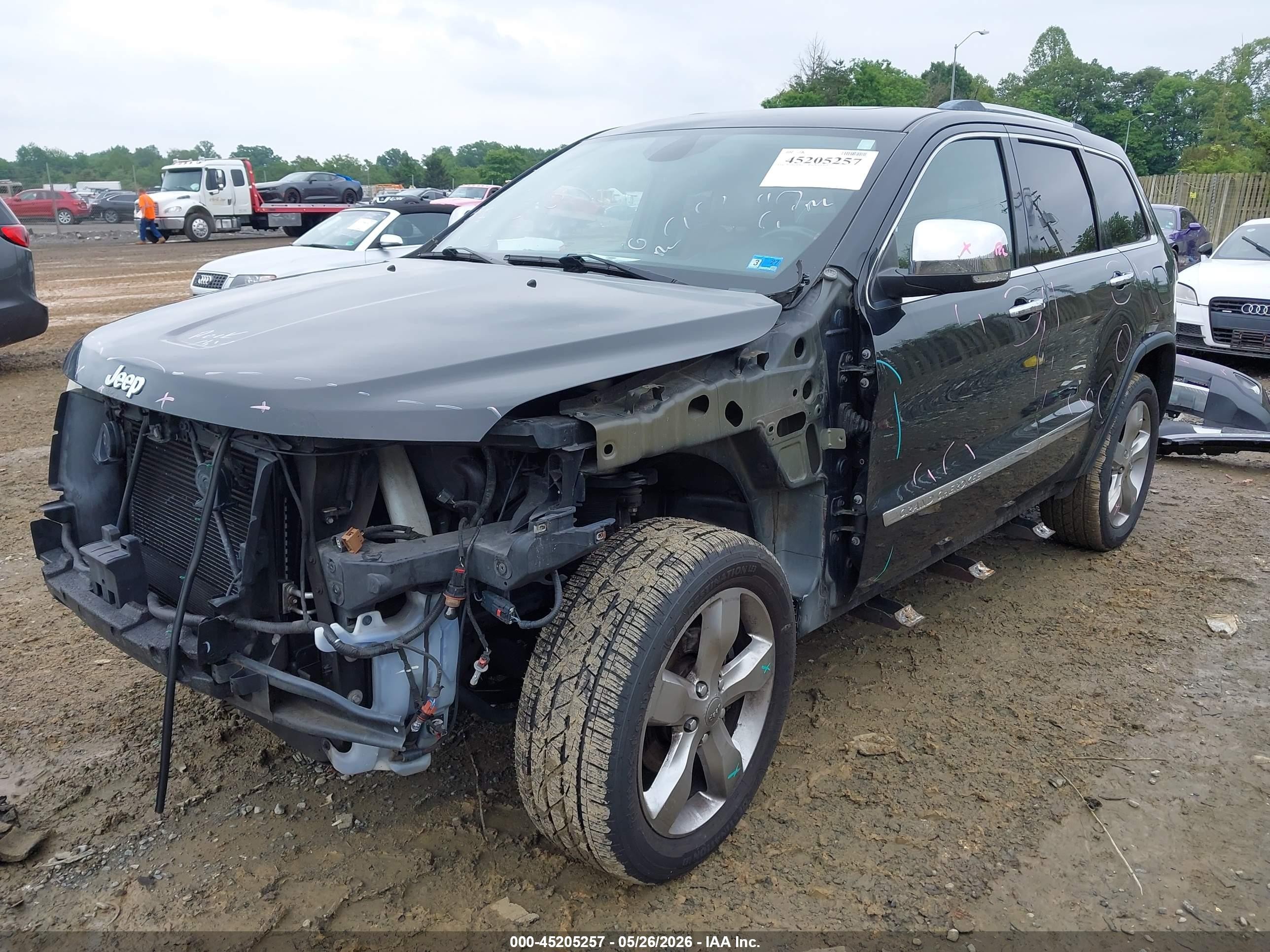 2012 Jeep Grand Cherokee Overland Черный vin: 1C4RJFCG7CC287694