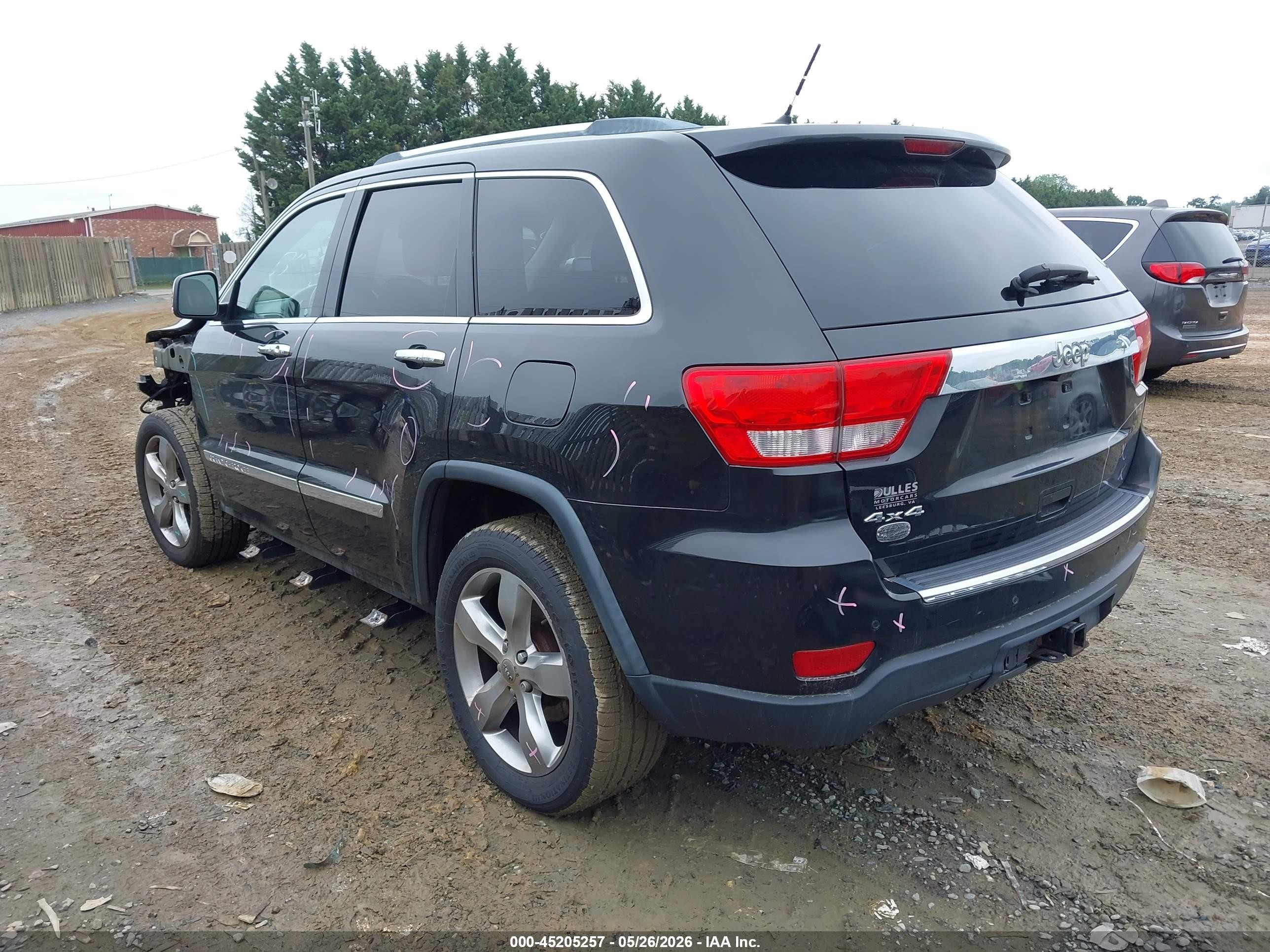 2012 Jeep Grand Cherokee Overland Черный vin: 1C4RJFCG7CC287694