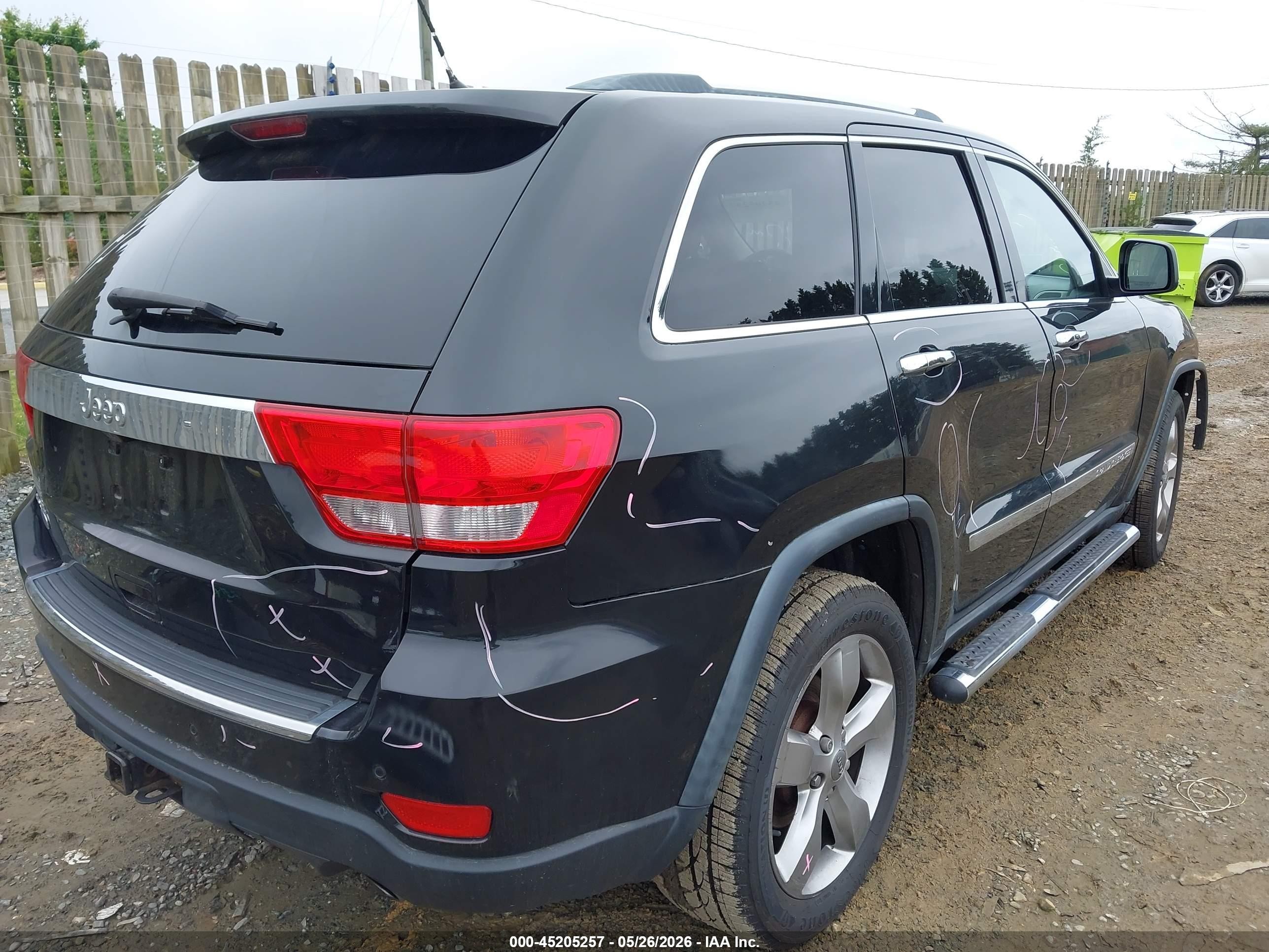 2012 Jeep Grand Cherokee Overland Черный vin: 1C4RJFCG7CC287694