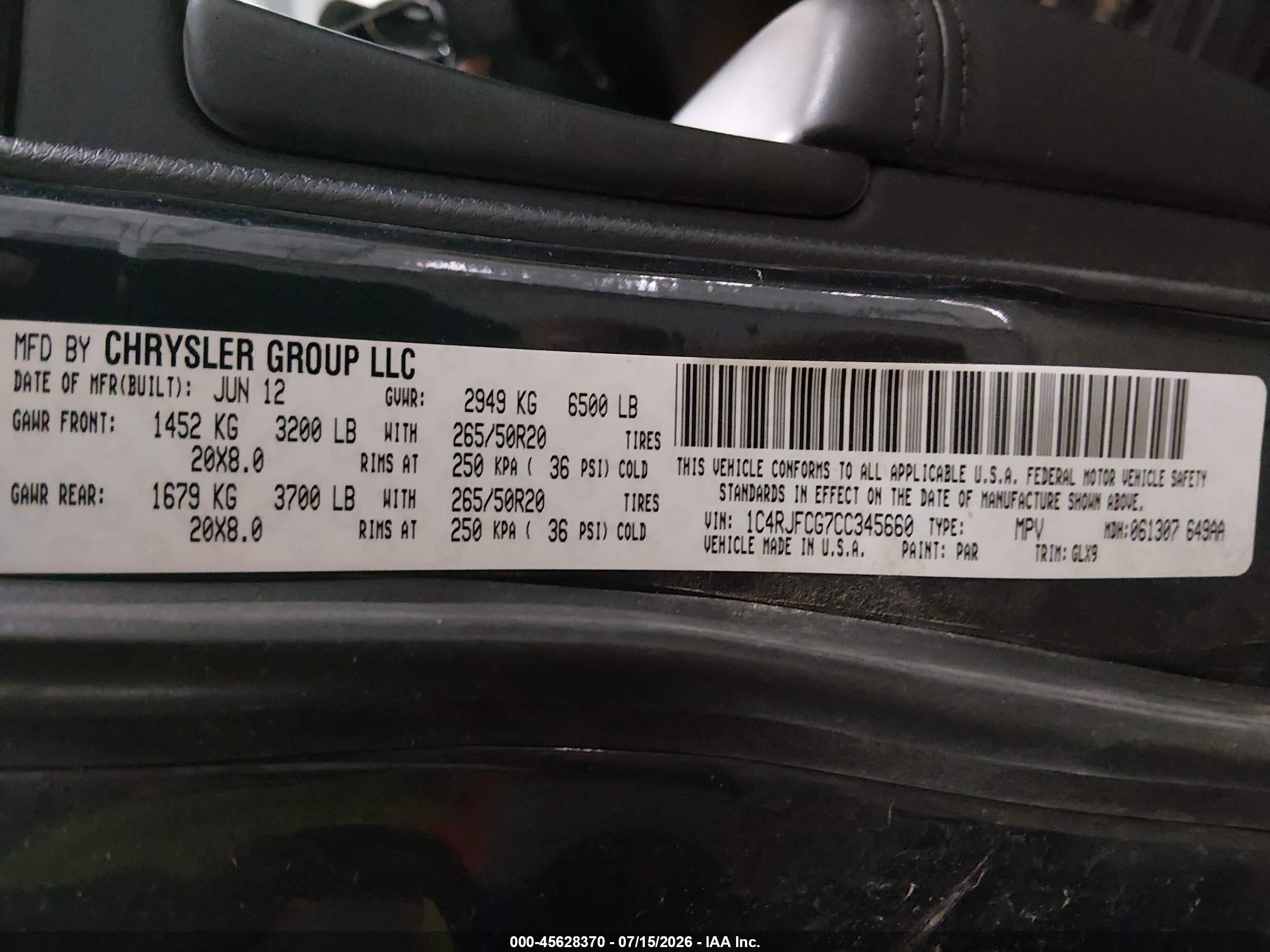 2012 Jeep Grand Cherokee Overland Gray vin: 1C4RJFCG7CC345660