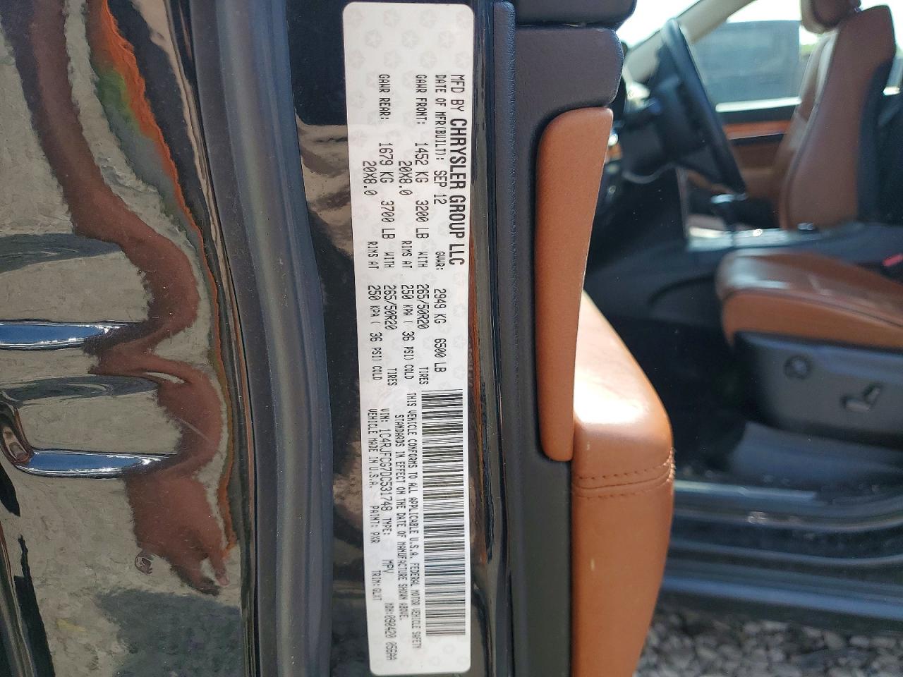 2013 Jeep Grand Cherokee Overland Black vin: 1C4RJFCG7DC531748