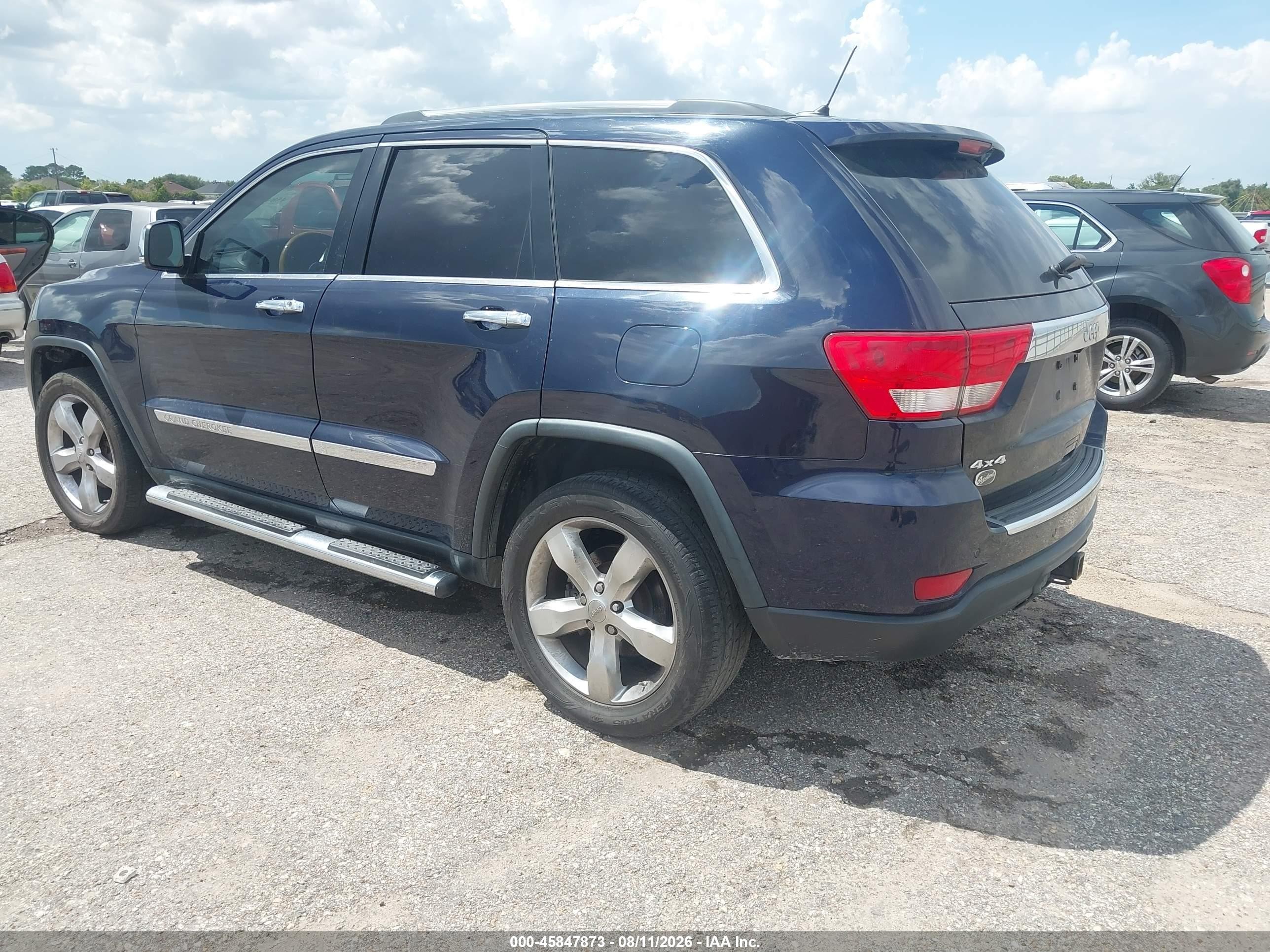 2013 Jeep Grand Cherokee Overland Dark Blue vin: 1C4RJFCG7DC609431