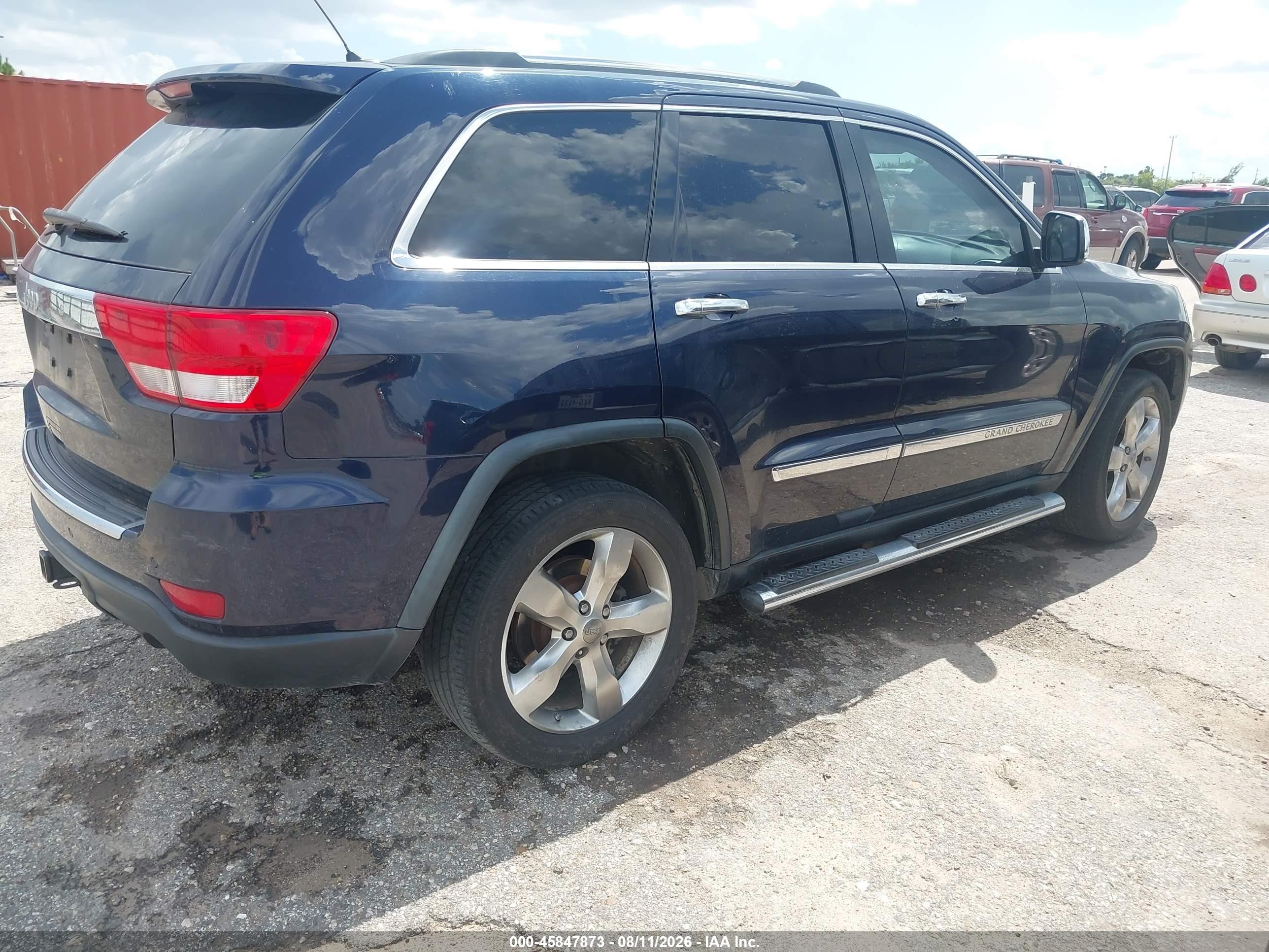 2013 Jeep Grand Cherokee Overland Dark Blue vin: 1C4RJFCG7DC609431