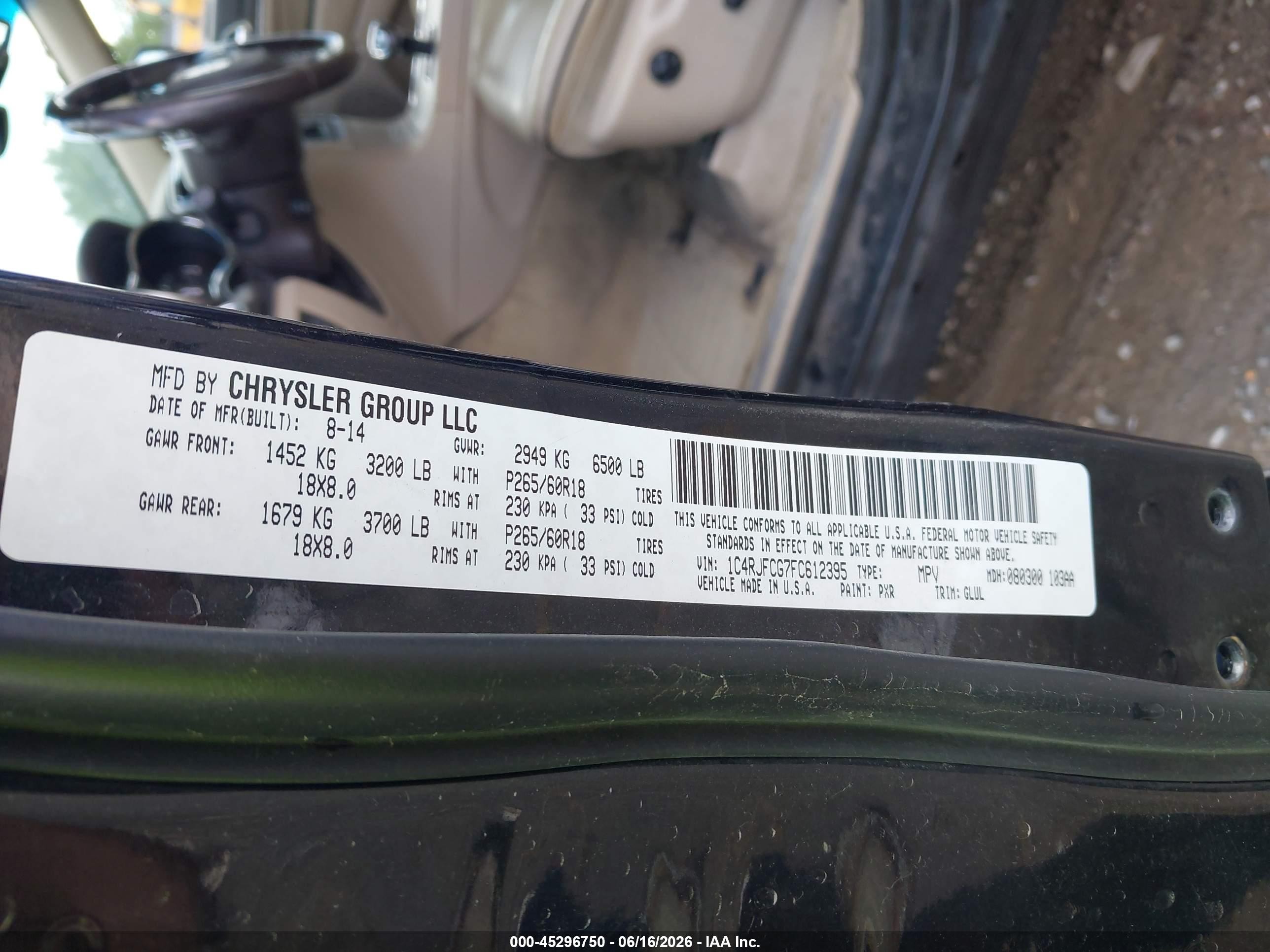 2015 Jeep Grand Cherokee Overland Черный vin: 1C4RJFCG7FC612395