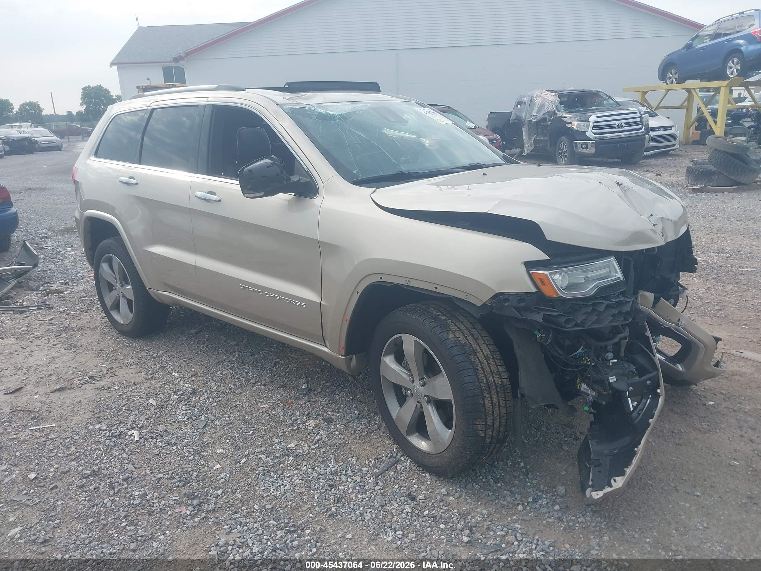 2014 Jeep Grand Cherokee Overland Желто-коричневый vin: 1C4RJFCG8EC152985