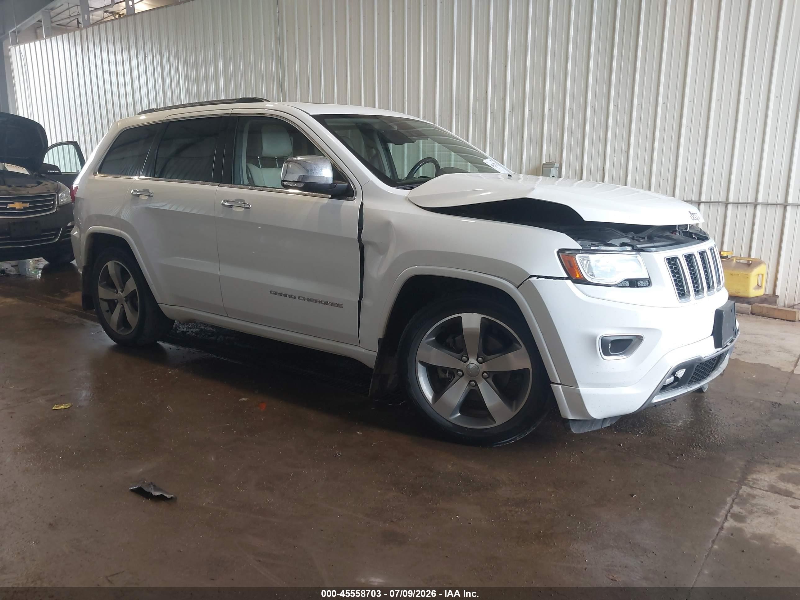 2014 Jeep Grand Cherokee Overland White vin: 1C4RJFCG8EC239396