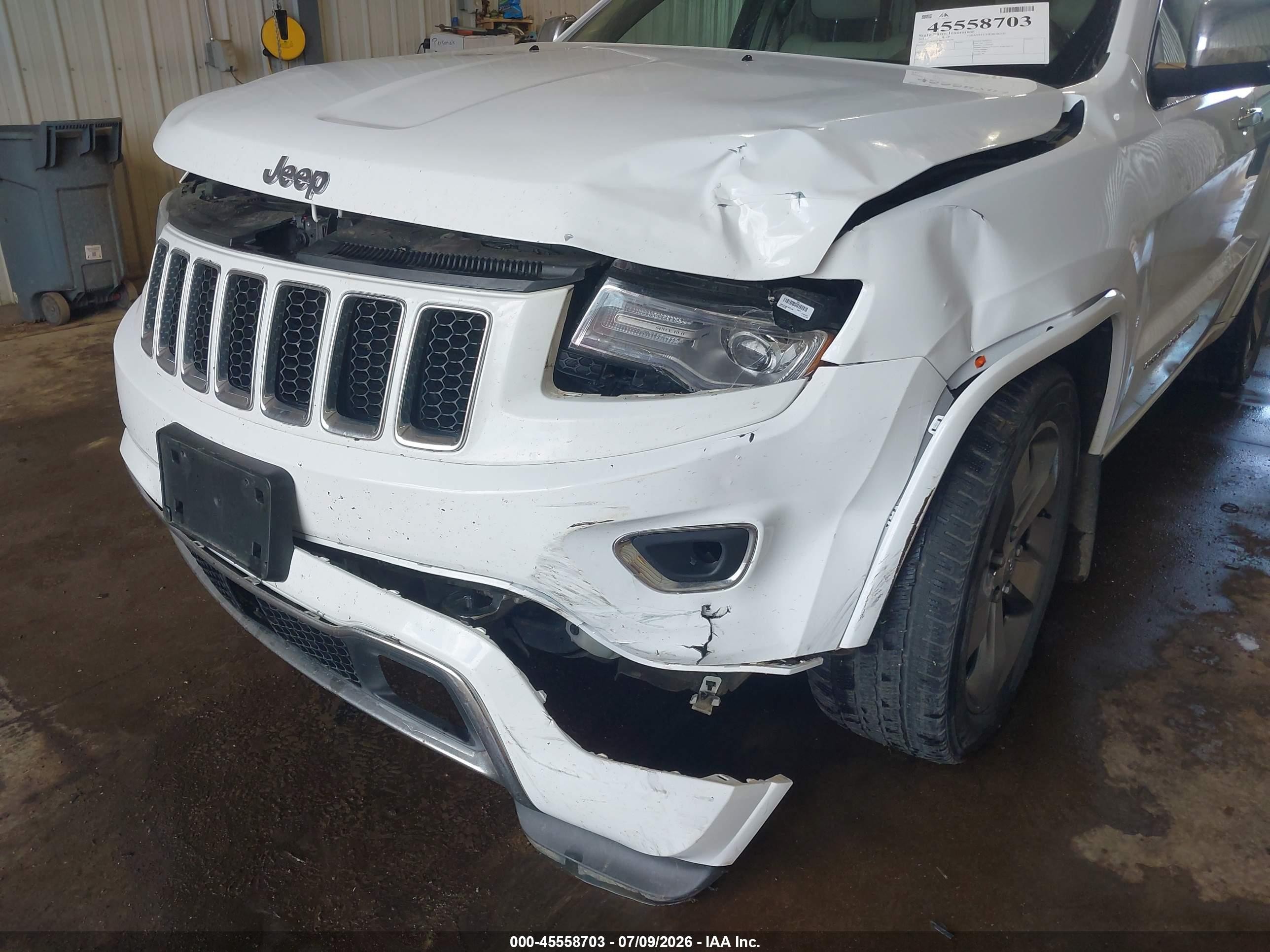 2014 Jeep Grand Cherokee Overland Белый vin: 1C4RJFCG8EC239396