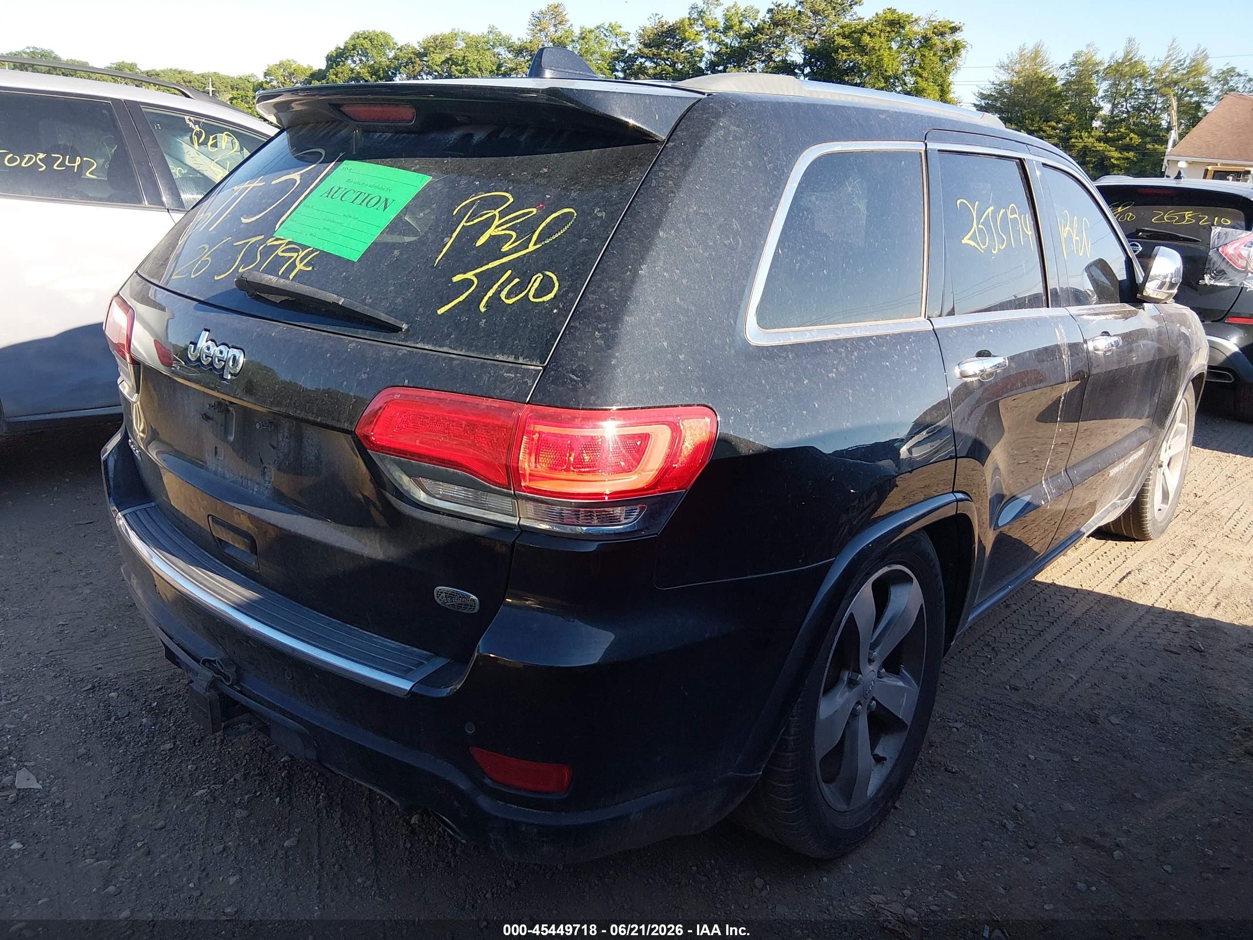 2014 Jeep Grand Cherokee Overland Black vin: 1C4RJFCG8EC530643