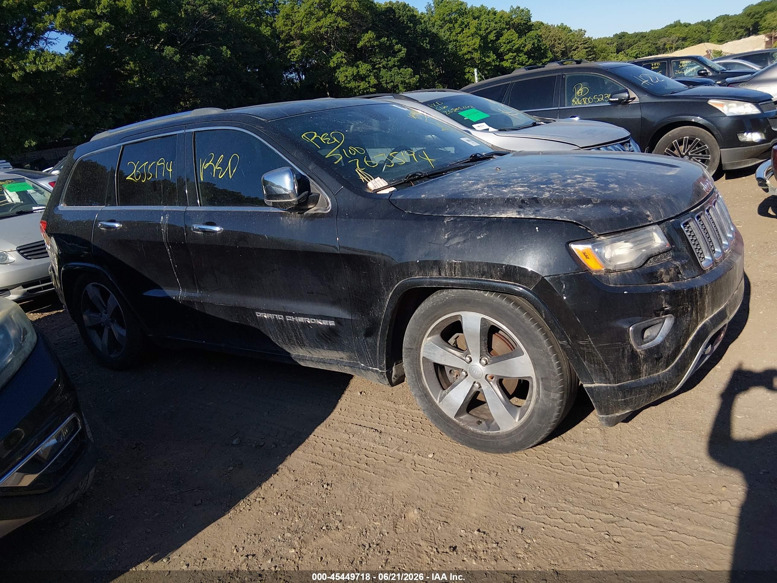 2014 Jeep Grand Cherokee Overland Black vin: 1C4RJFCG8EC530643
