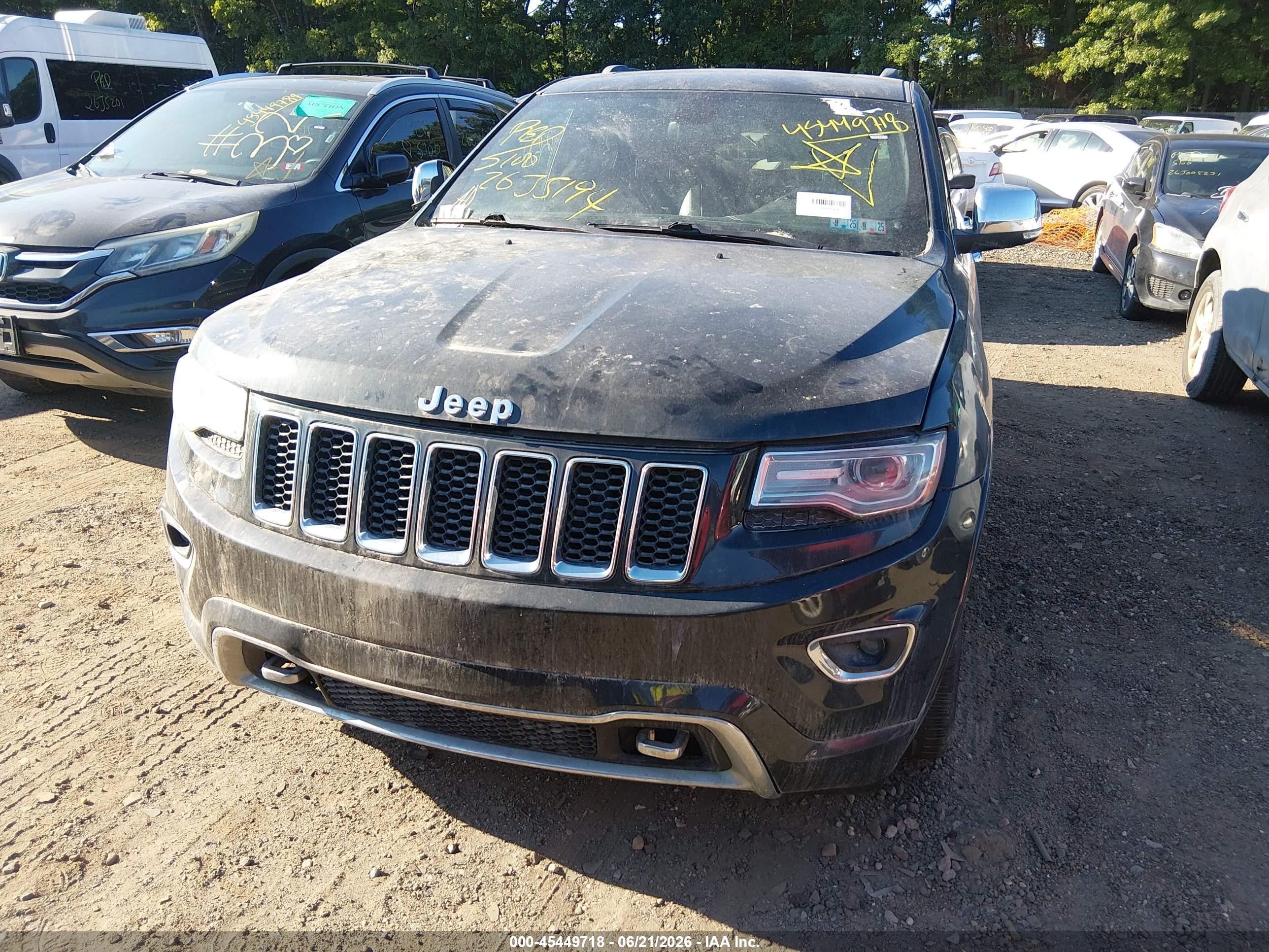 2014 Jeep Grand Cherokee Overland Black vin: 1C4RJFCG8EC530643