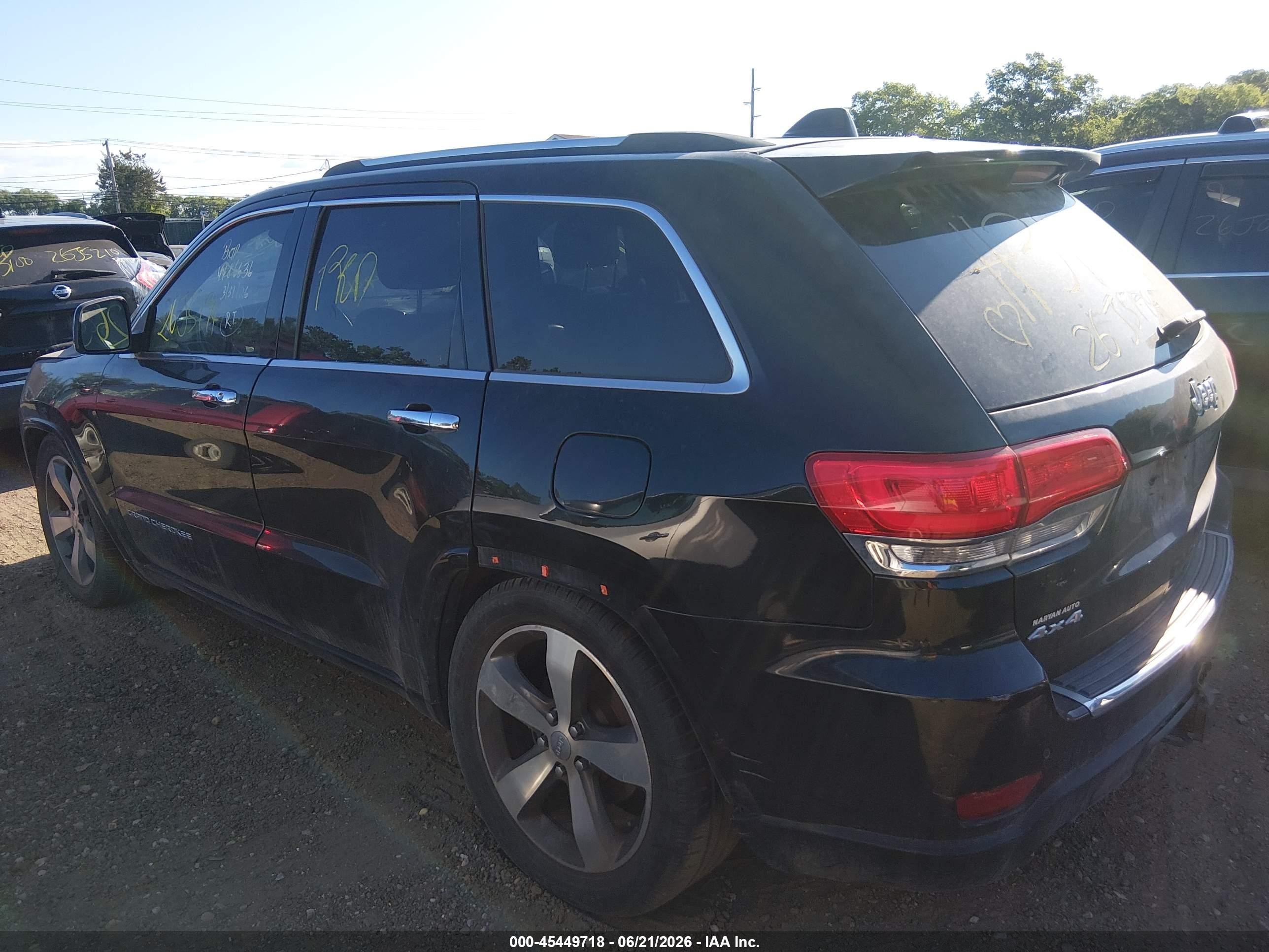 2014 Jeep Grand Cherokee Overland Black vin: 1C4RJFCG8EC530643