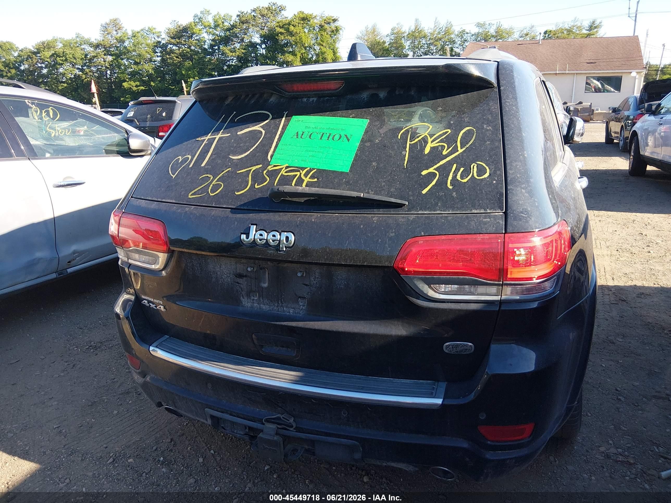 2014 Jeep Grand Cherokee Overland Black vin: 1C4RJFCG8EC530643
