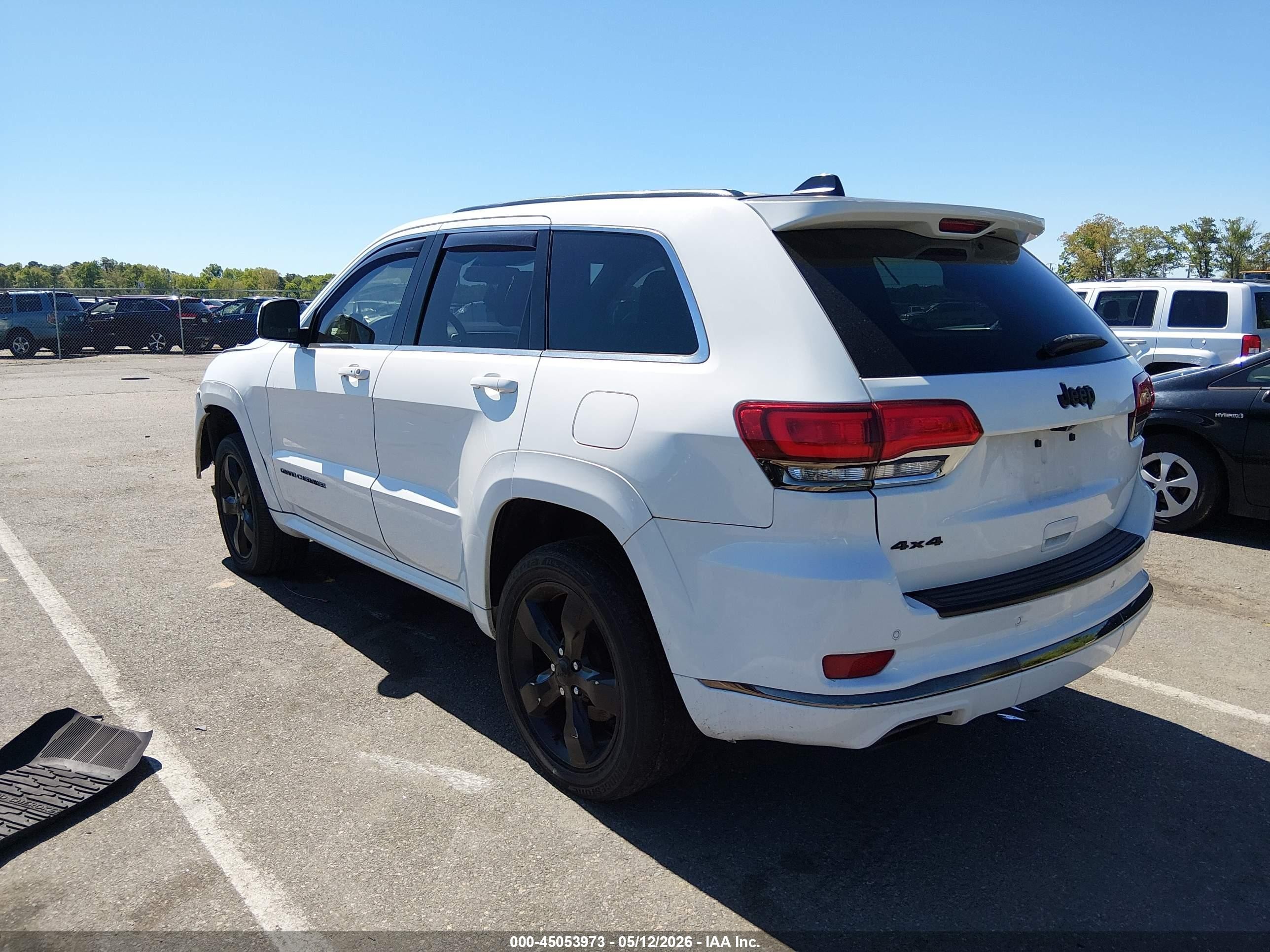 2015 Jeep Grand Cherokee High Altitude White vin: 1C4RJFCG8FC225595