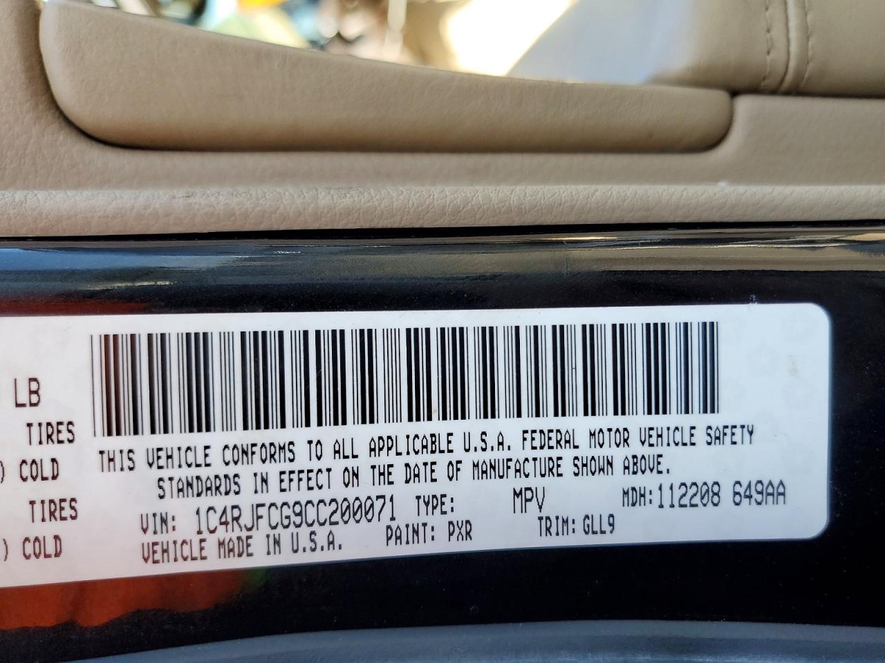 2012 Jeep Grand Cherokee Overland Black vin: 1C4RJFCG9CC200071