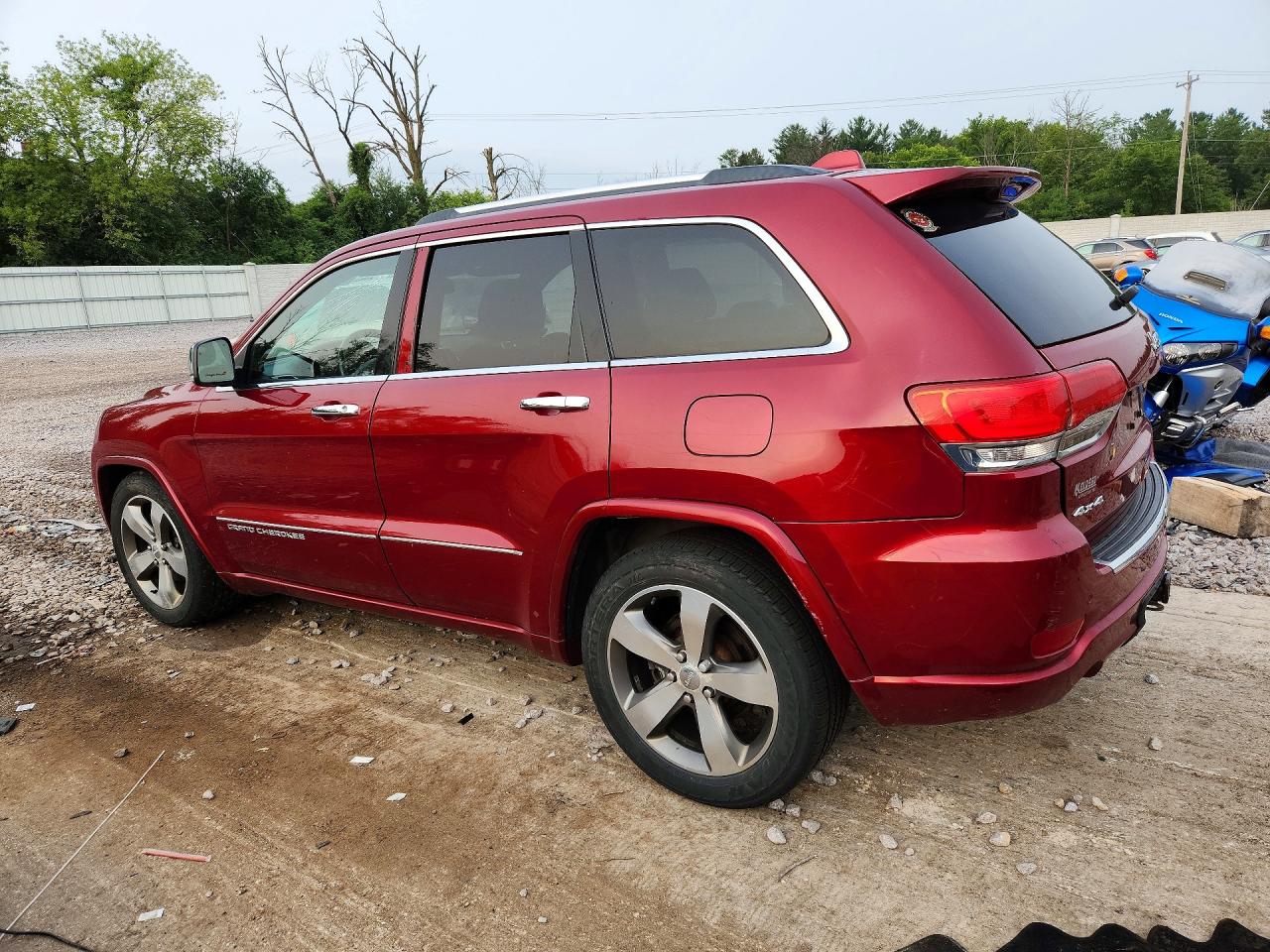 2014 Jeep Grand Cherokee Overland Red vin: 1C4RJFCG9EC571122