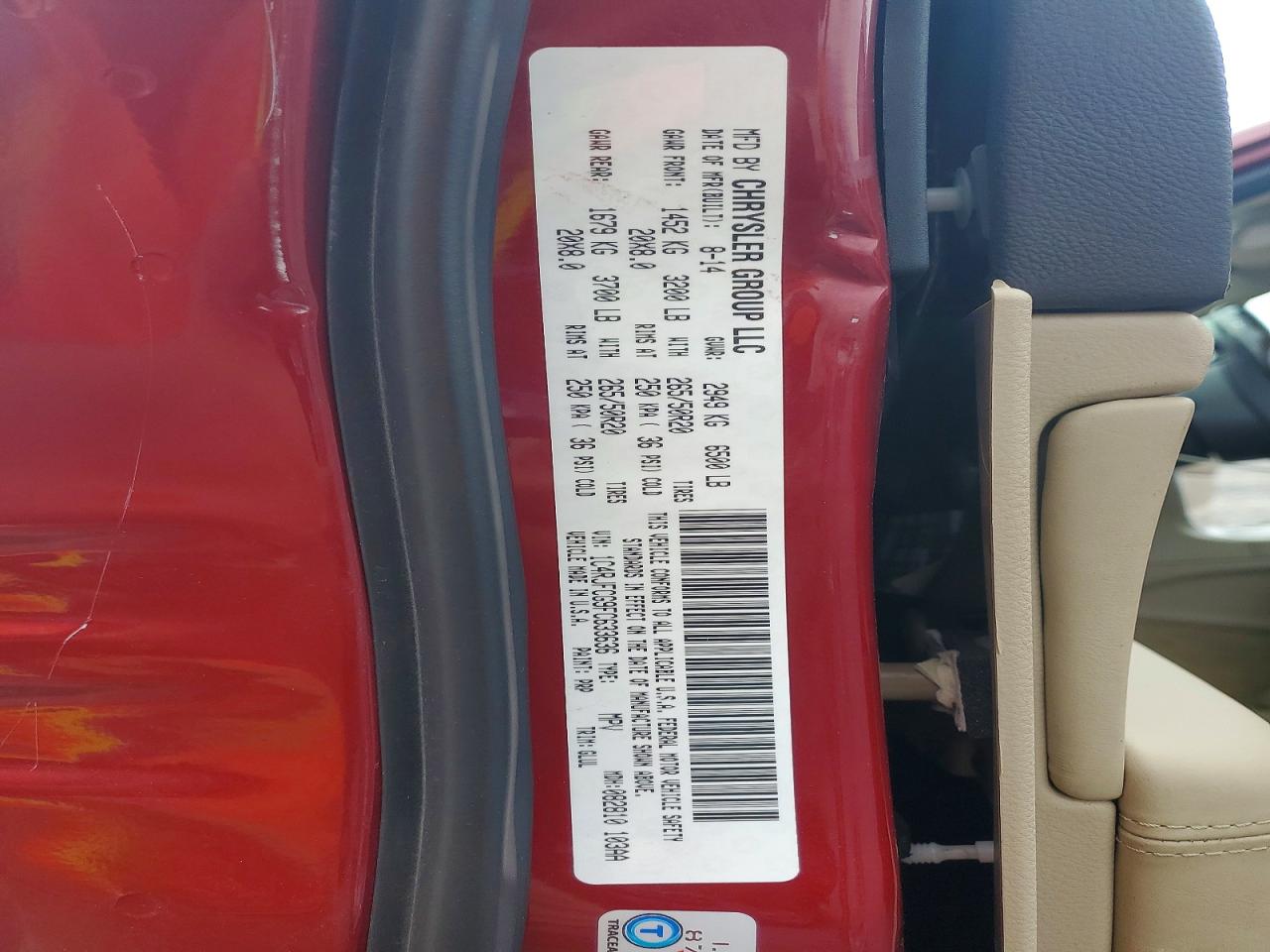 2015 Jeep Grand Cherokee Overland Red vin: 1C4RJFCG9FC633636