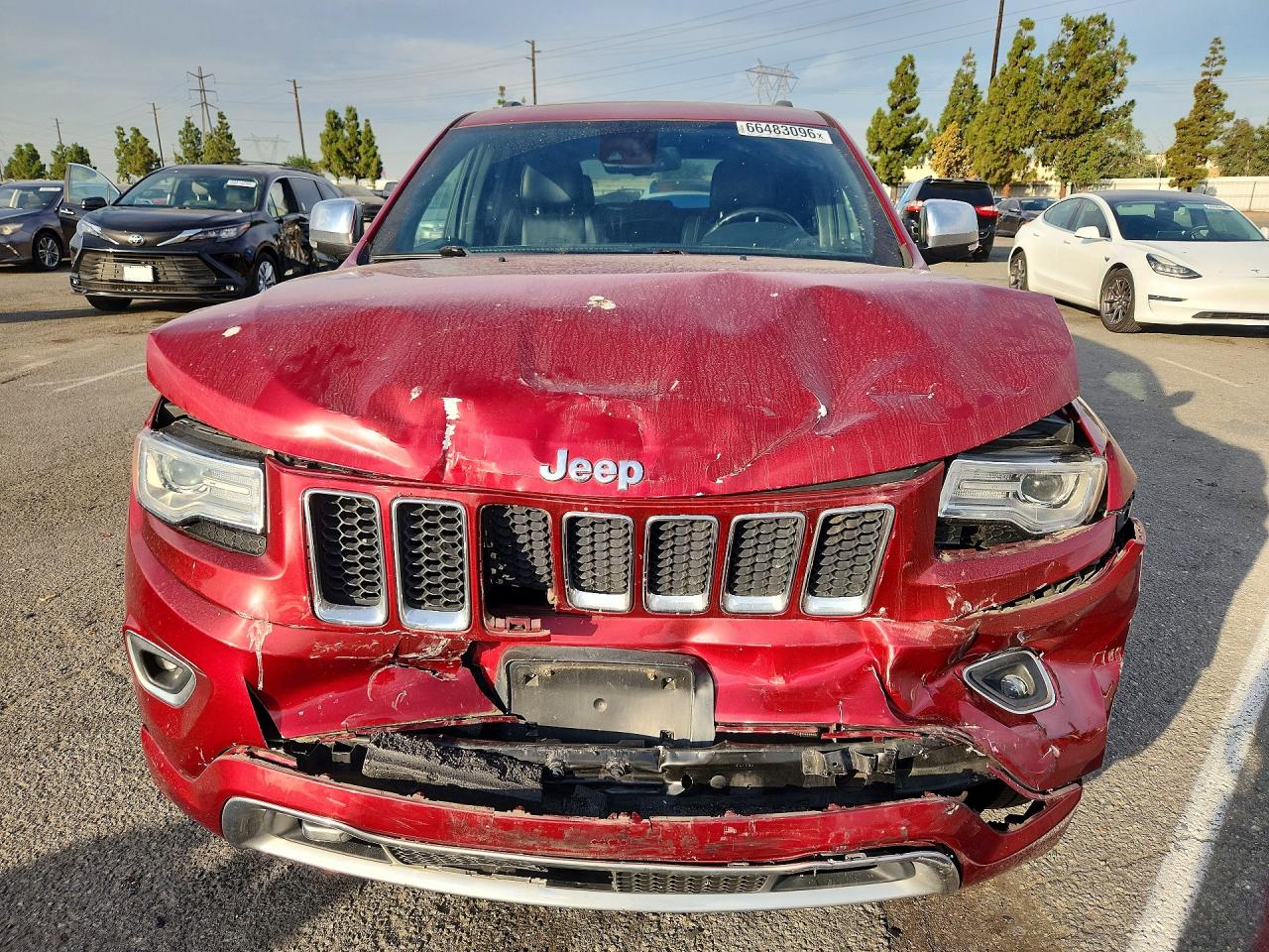 2015 Jeep Grand Cherokee Overland Red vin: 1C4RJFCG9FC955175