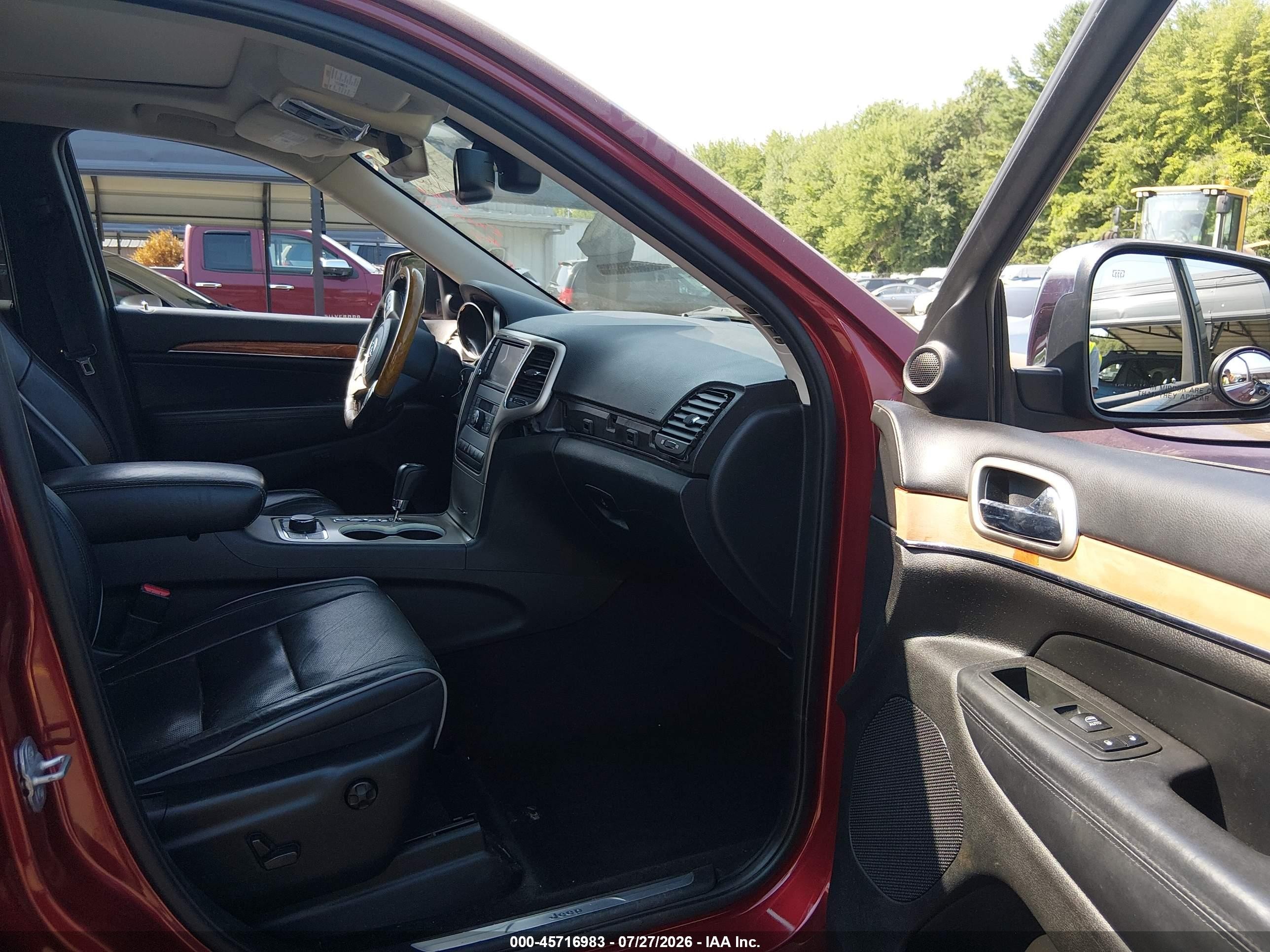 2012 Jeep Grand Cherokee Overland Burgundy vin: 1C4RJFCGXCC176539