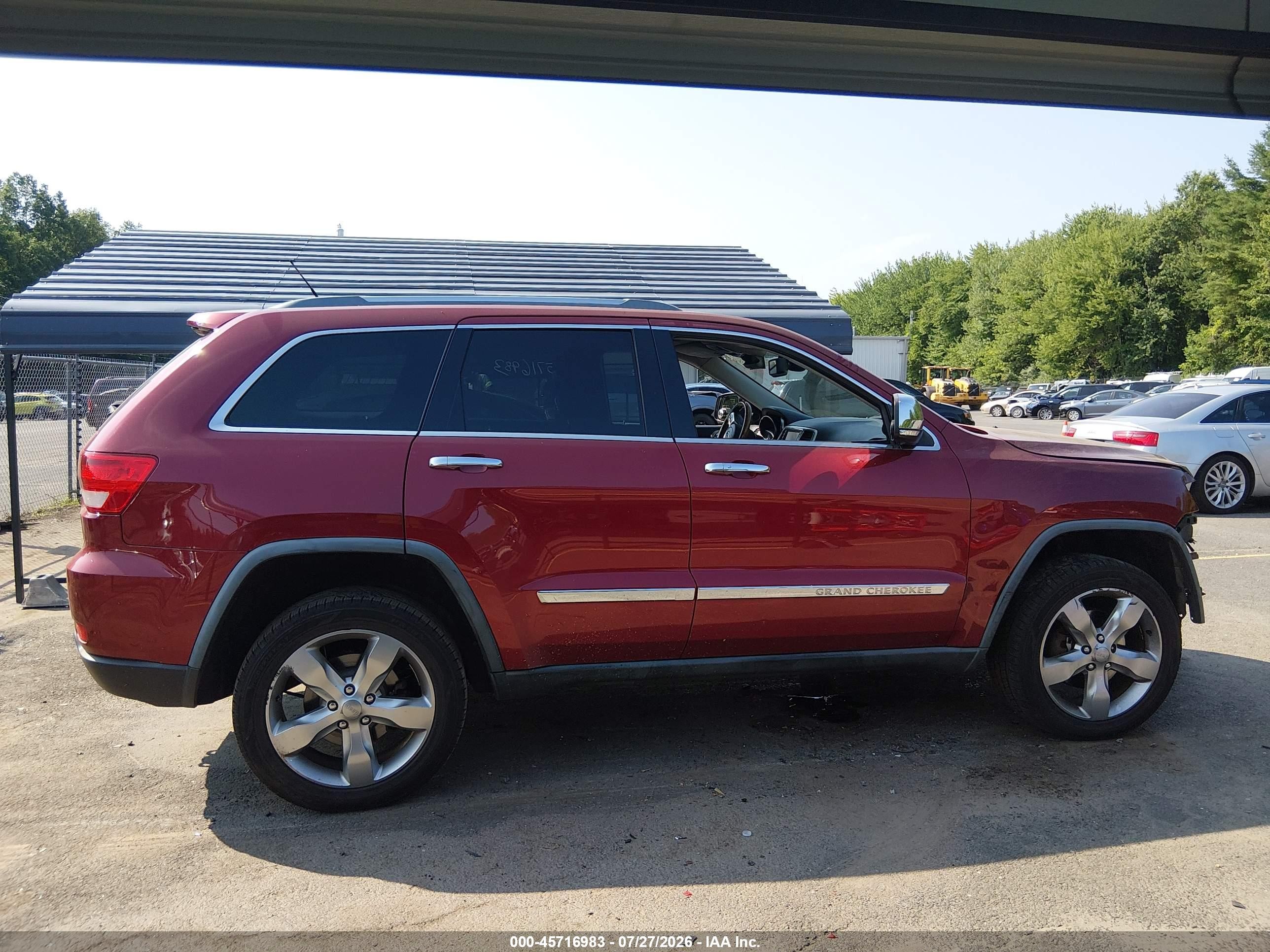 2012 Jeep Grand Cherokee Overland Burgundy vin: 1C4RJFCGXCC176539