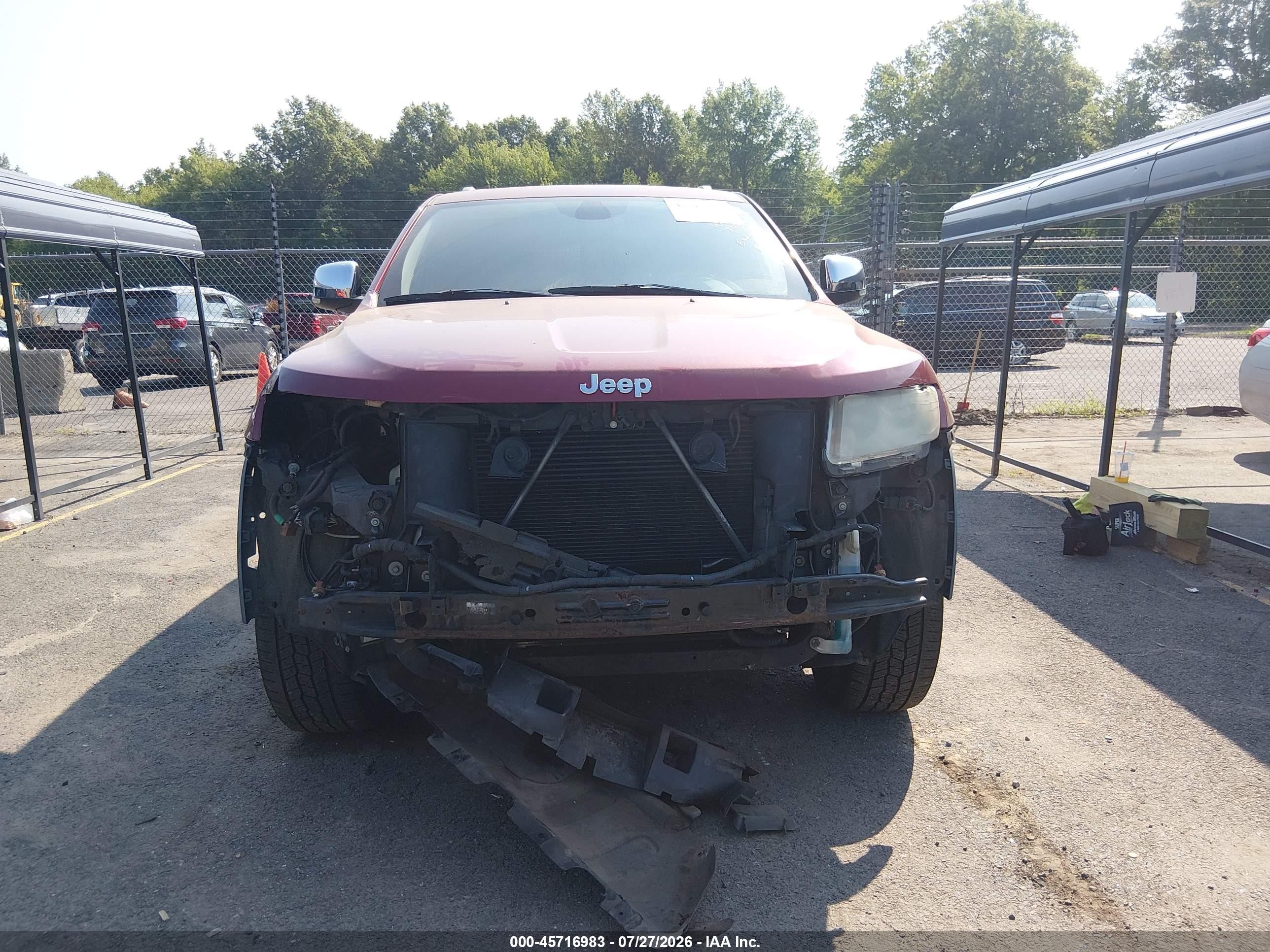 2012 Jeep Grand Cherokee Overland Burgundy vin: 1C4RJFCGXCC176539