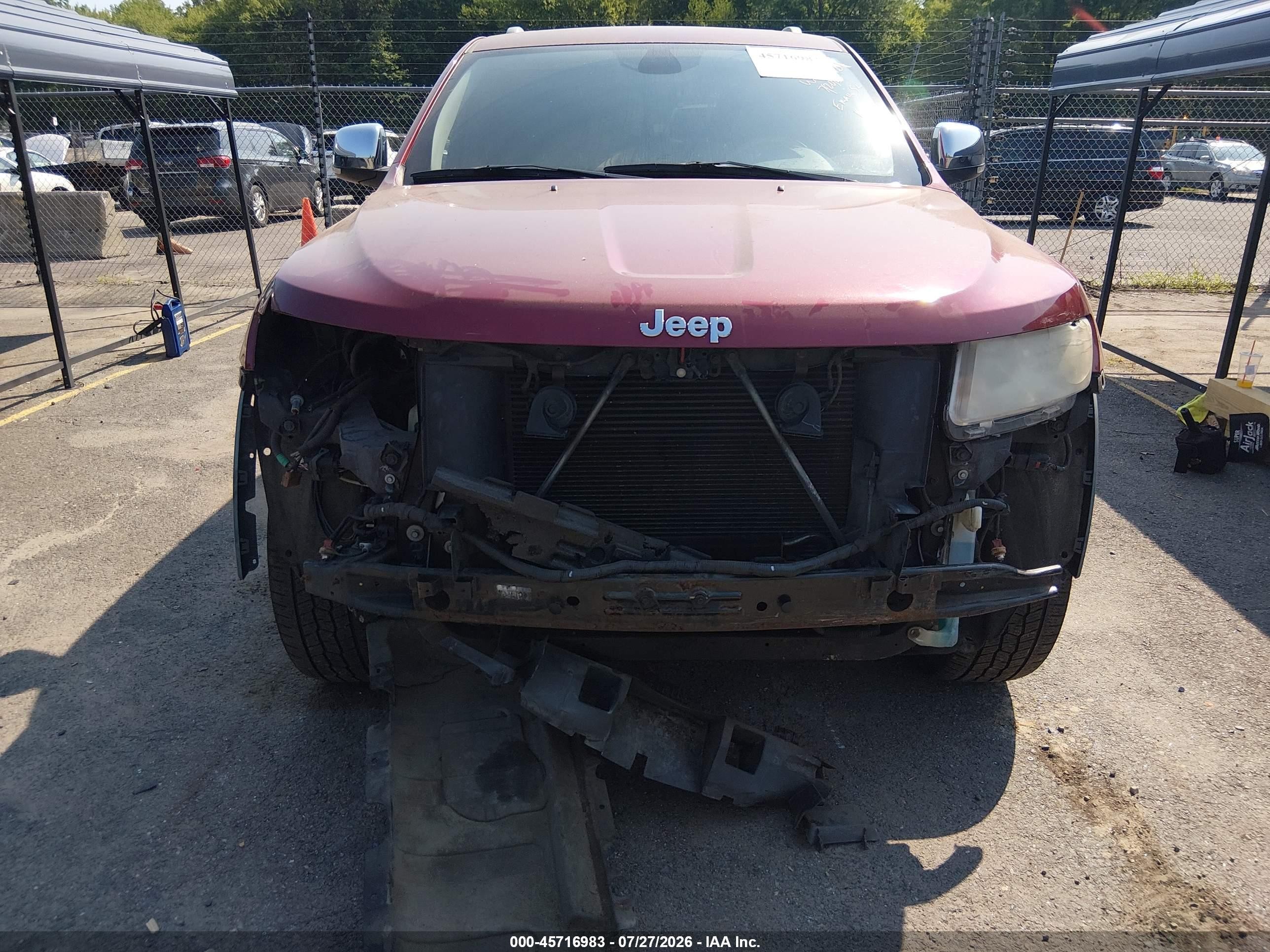 2012 Jeep Grand Cherokee Overland Burgundy vin: 1C4RJFCGXCC176539