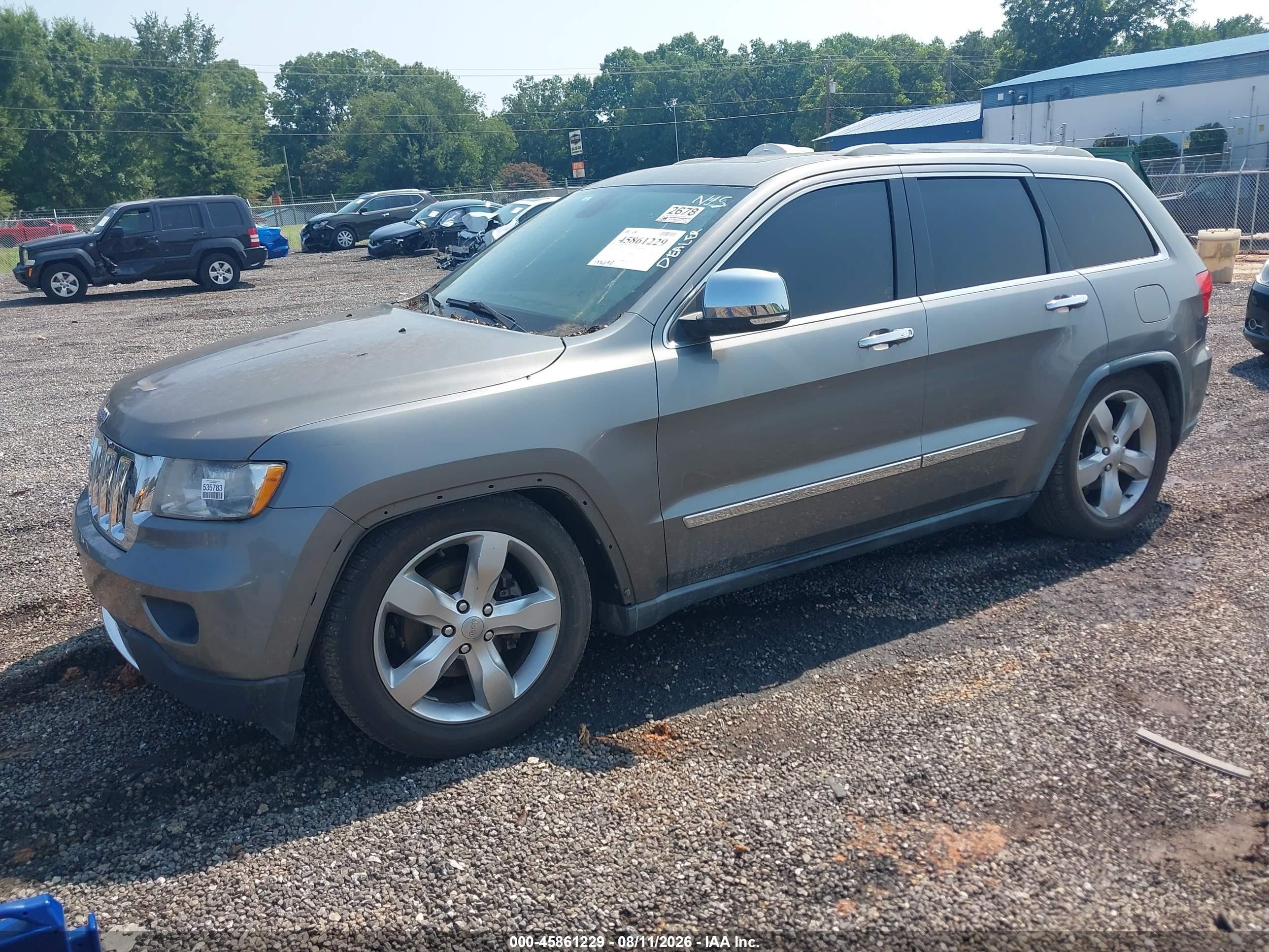 2012 Jeep Grand Cherokee Overland Gray vin: 1C4RJFCGXCC219356