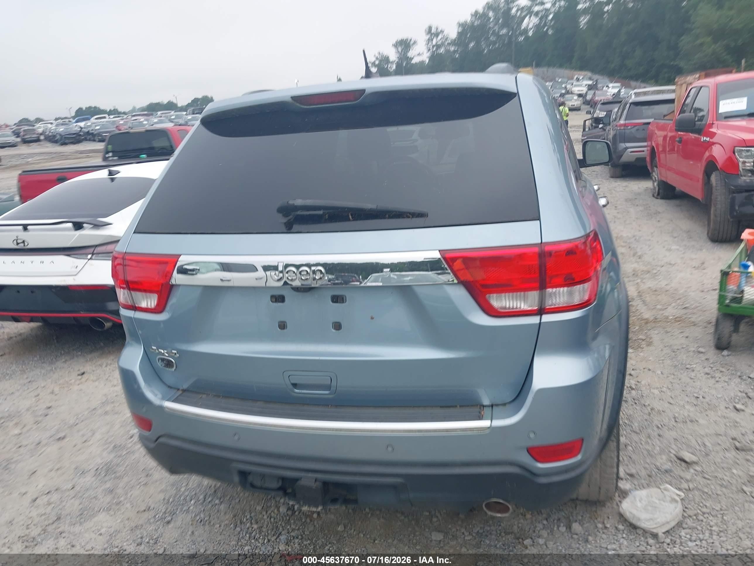 2012 Jeep Grand Cherokee Overland Light Blue vin: 1C4RJFCGXCC254317