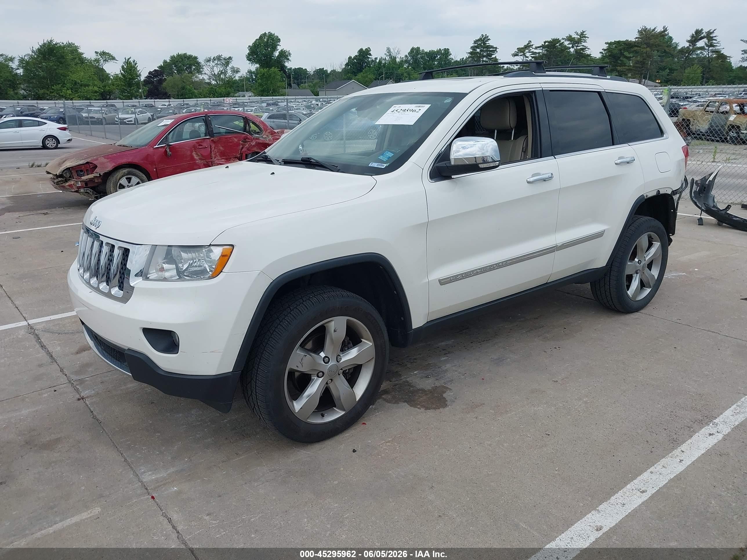 2012 Jeep Grand Cherokee Overland Белый vin: 1C4RJFCGXCC264507
