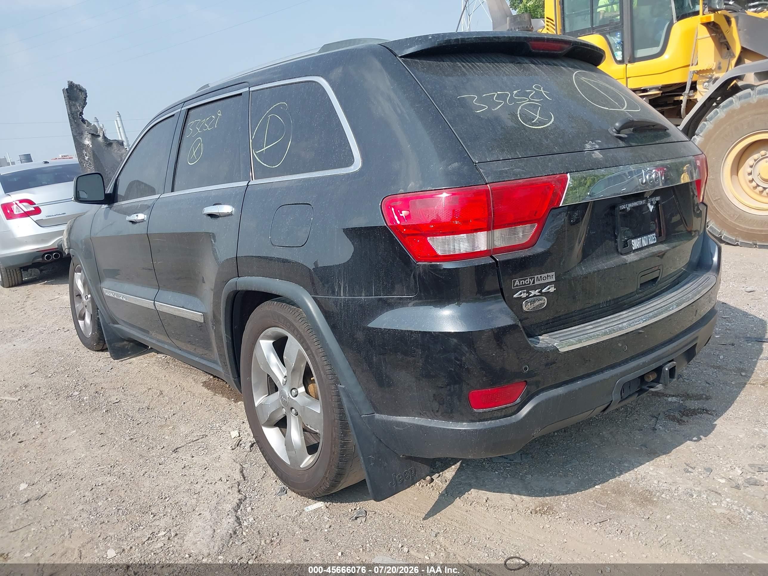 2012 Jeep Grand Cherokee Overland Black vin: 1C4RJFCGXCC332529