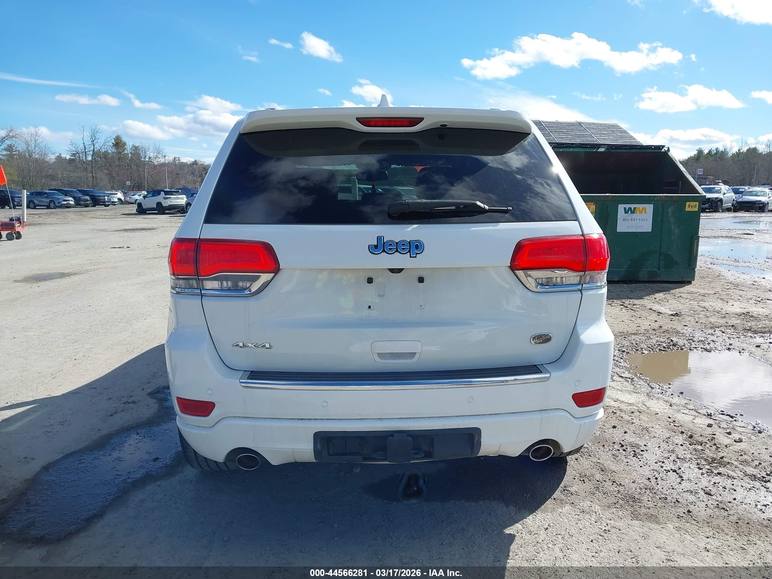 2014 Jeep Grand Cherokee Overland White vin: 1C4RJFCGXEC355649