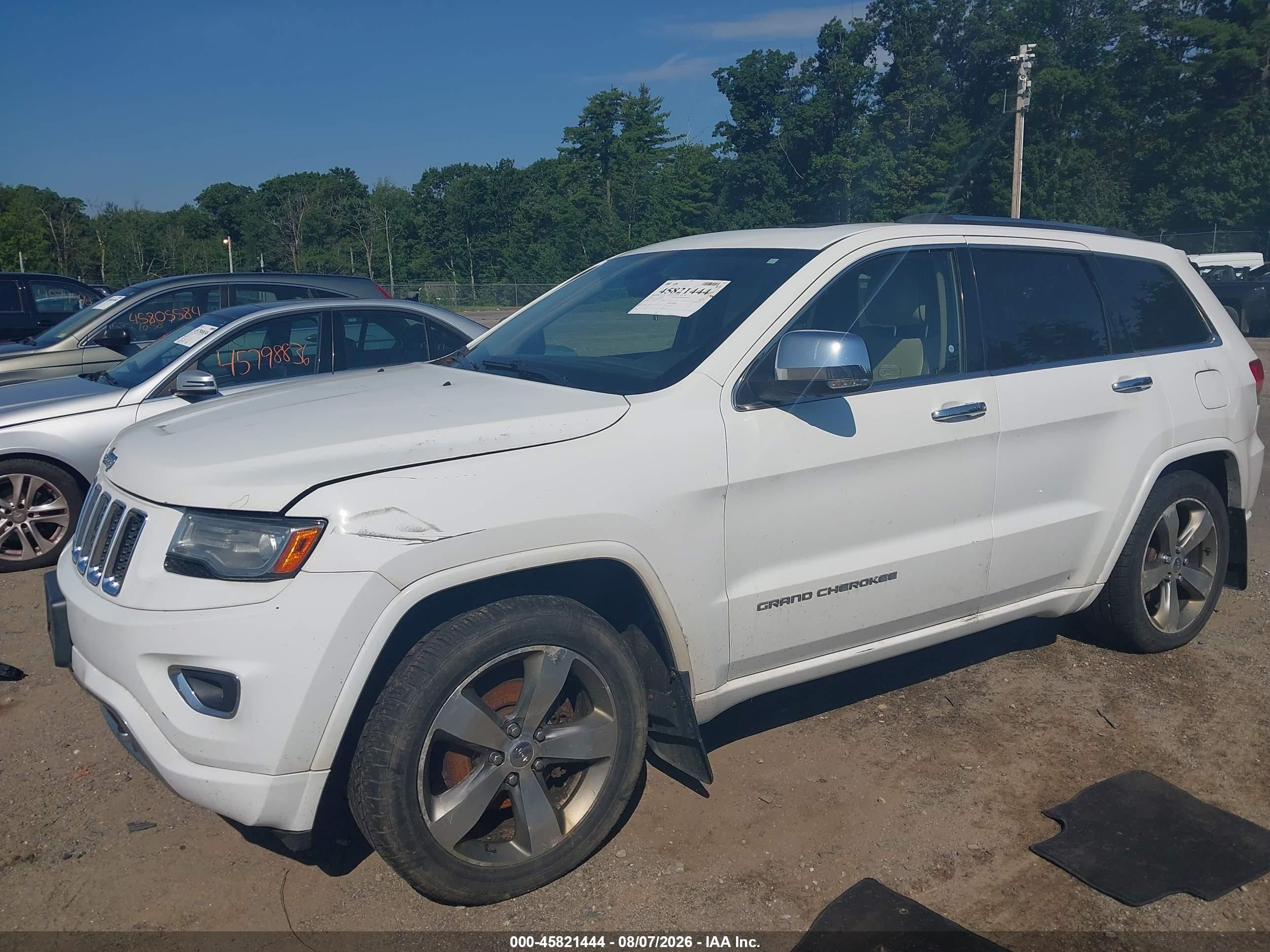 2014 Jeep Grand Cherokee Overland Белый vin: 1C4RJFCGXEC386562