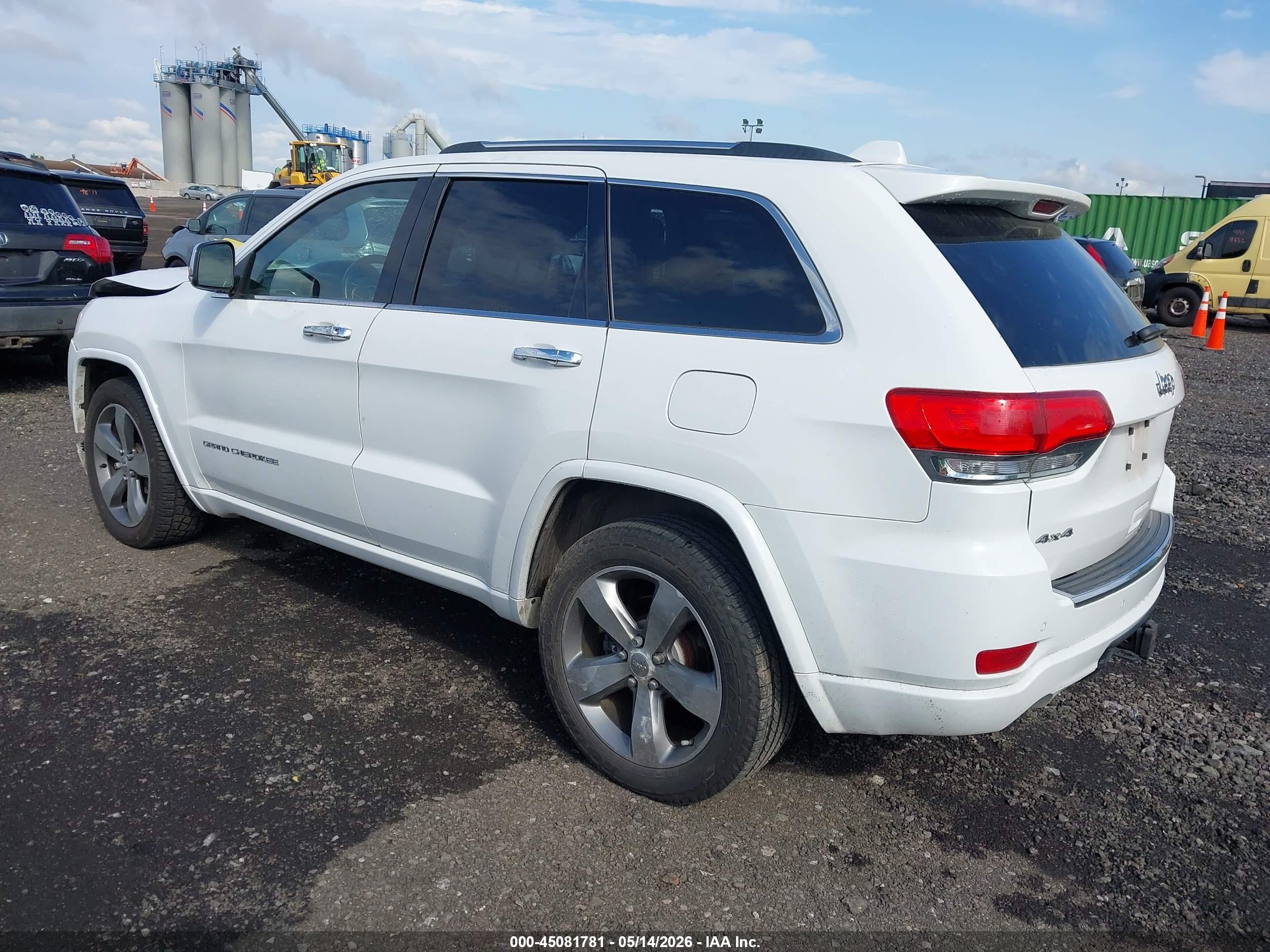 2014 Jeep Grand Cherokee Overland White vin: 1C4RJFCGXEC409516